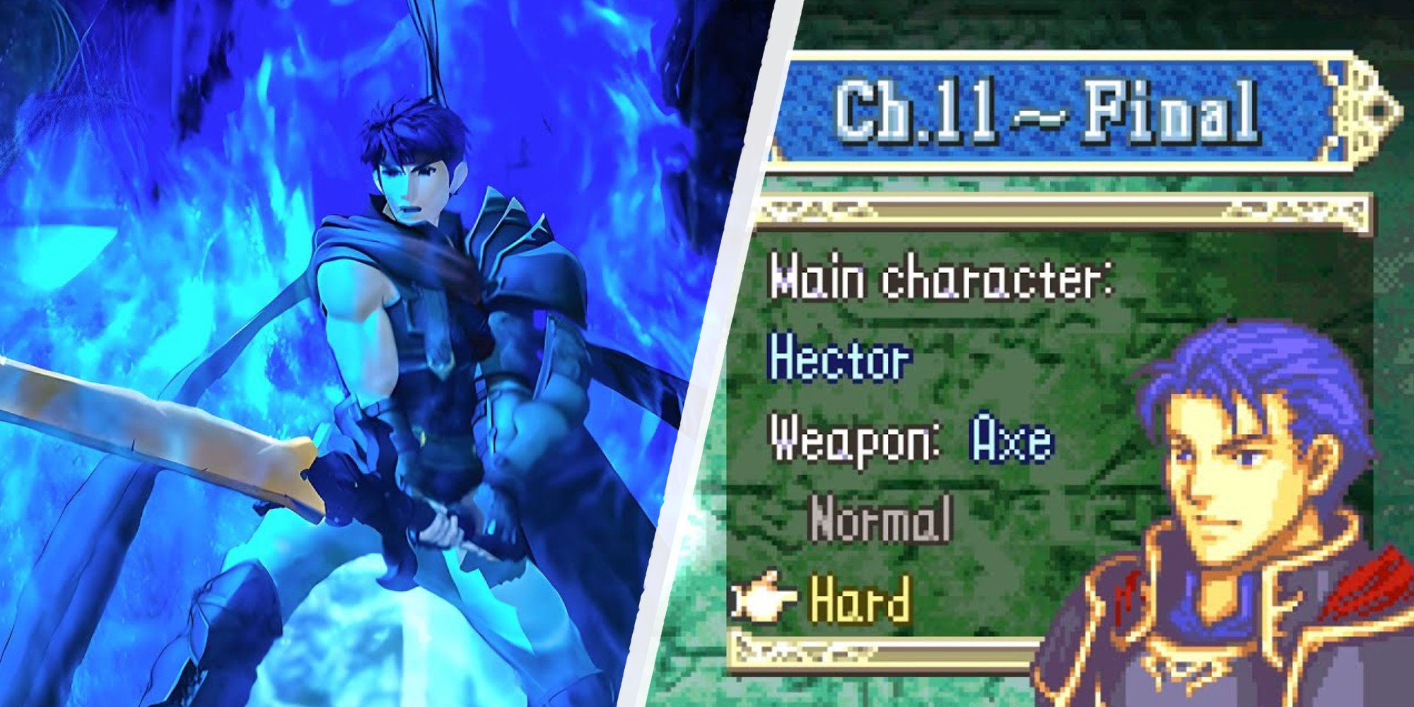 Two iconic characters from the Fire Emblem franchise: Ike and Hector.