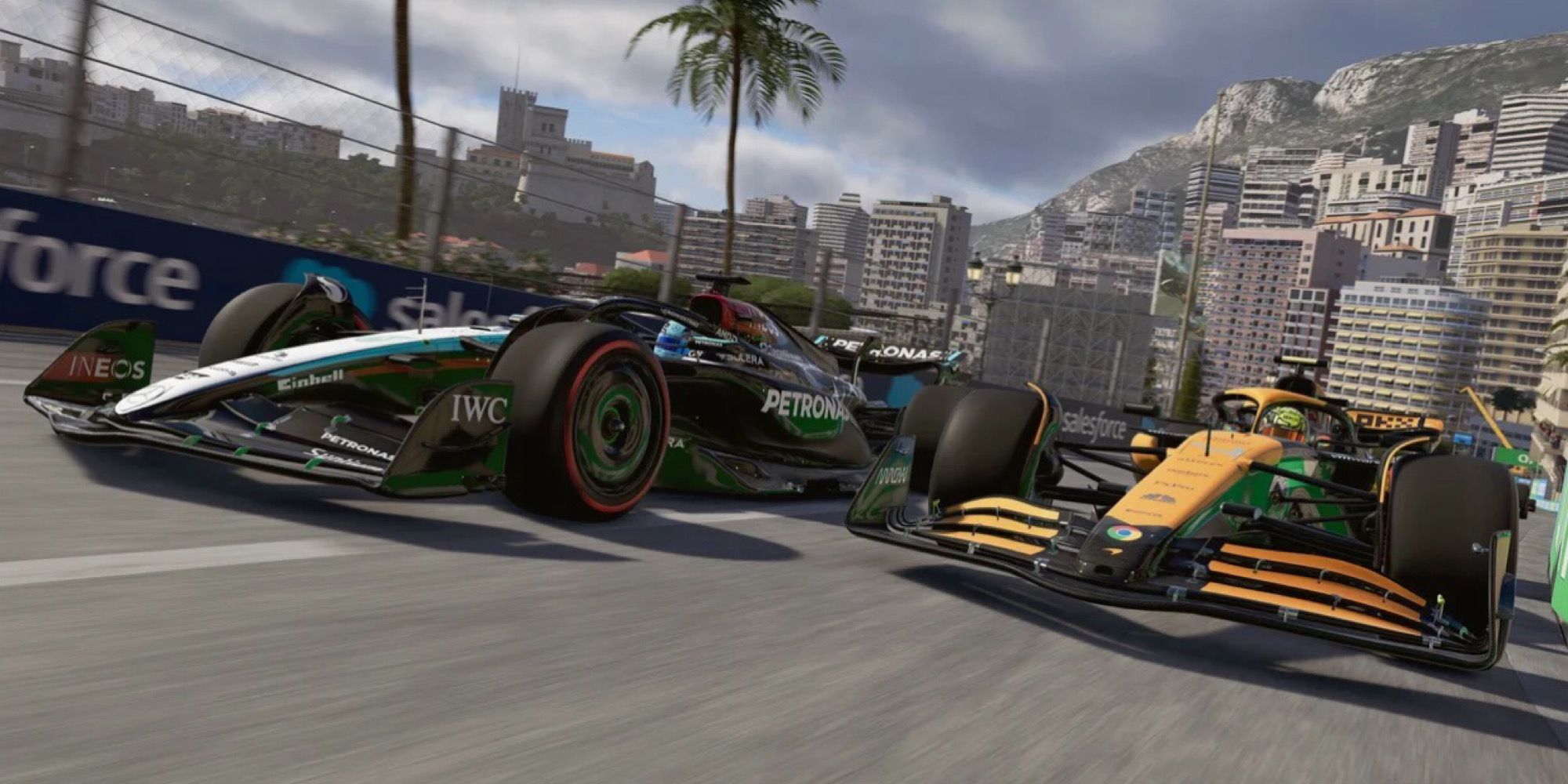 Hình ảnh so sánh xe đua Mercedes và McLaren trong game F1