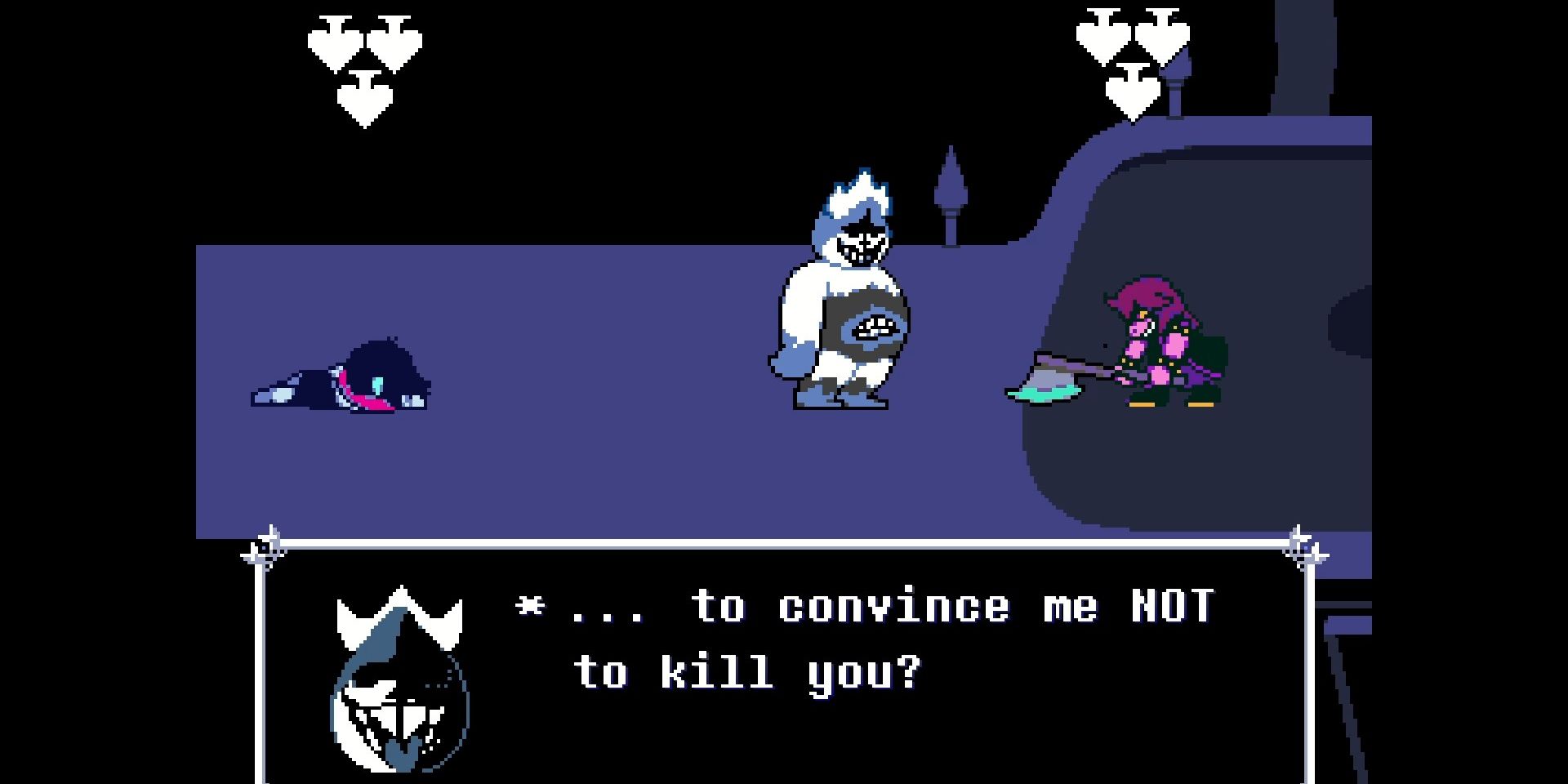 Screenshot of King's Dialogue in Deltarune.