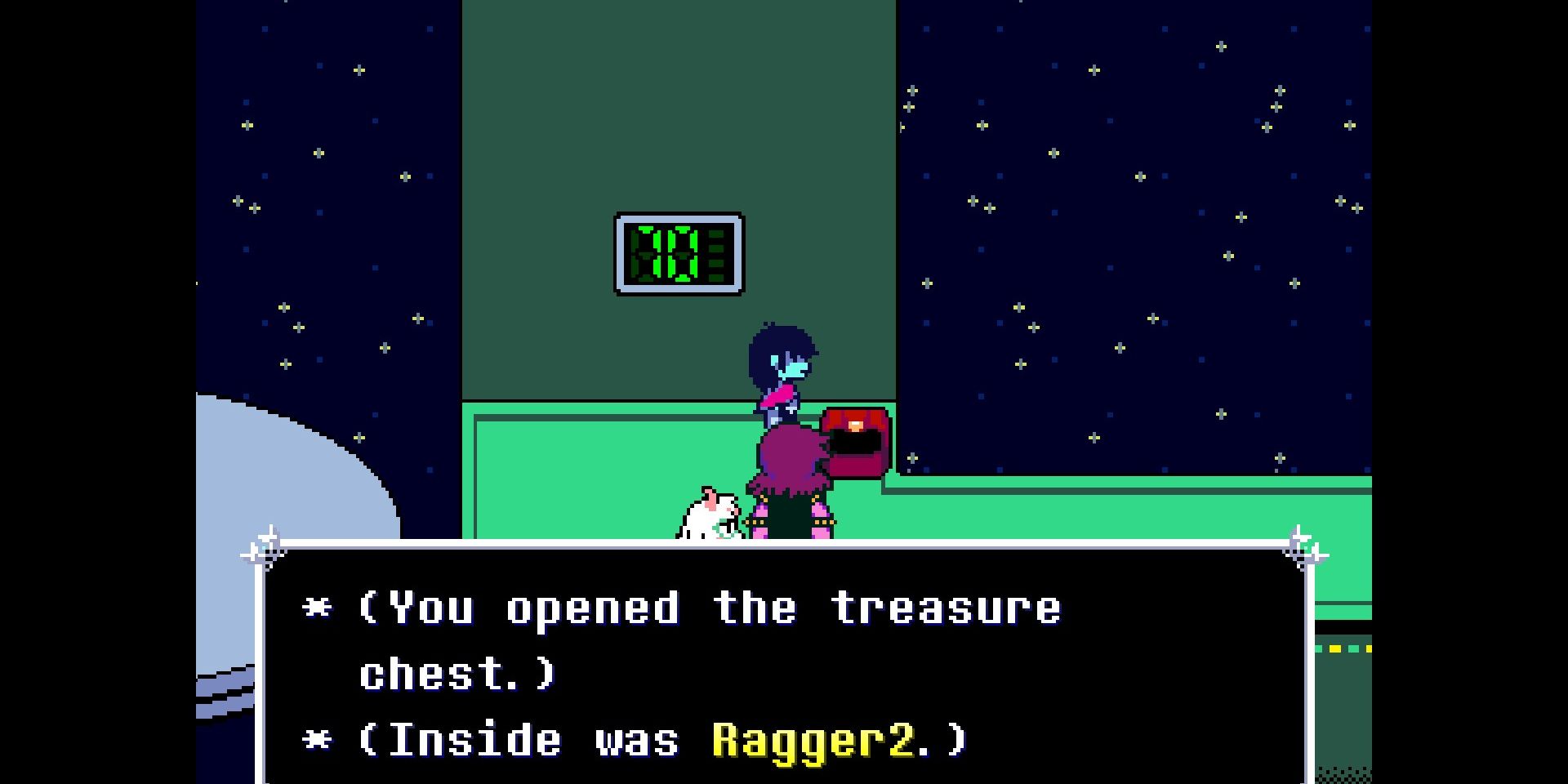 Screenshot of the Ragger 2 in Deltarune.
