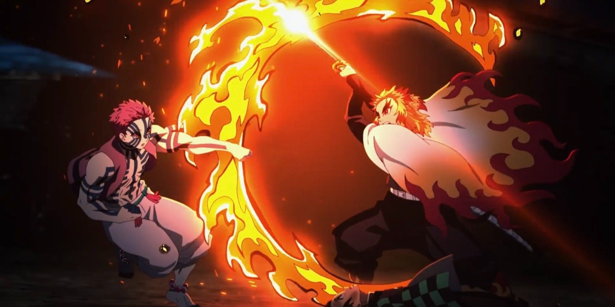Rengoku and Akaza from Demon Slayer