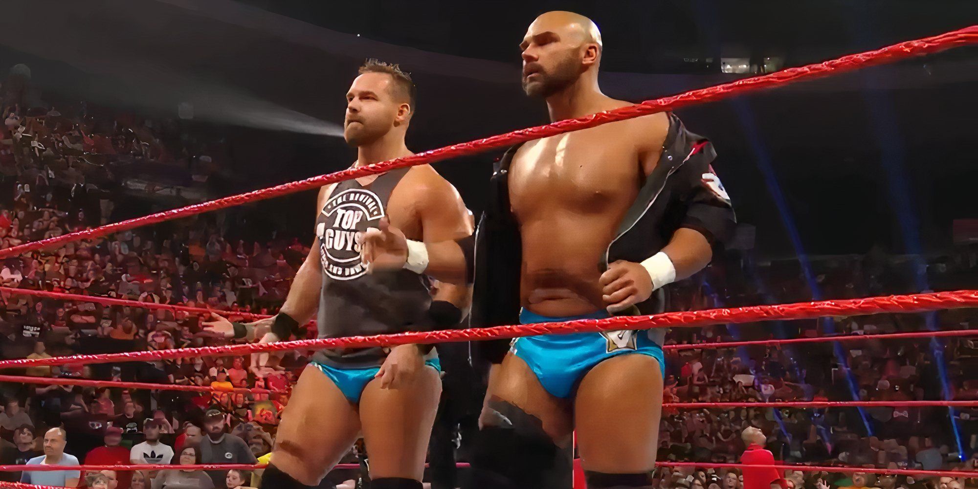 The Revival confront The Usos on a 2019 episode of WWE Raw.