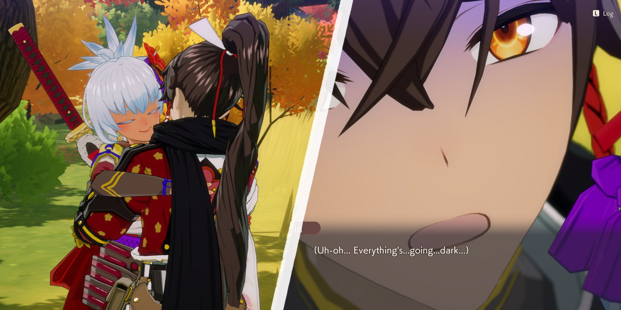 Getting crushed in a hug by Matsuri in Rune Factory: Guardians of Azuma.
