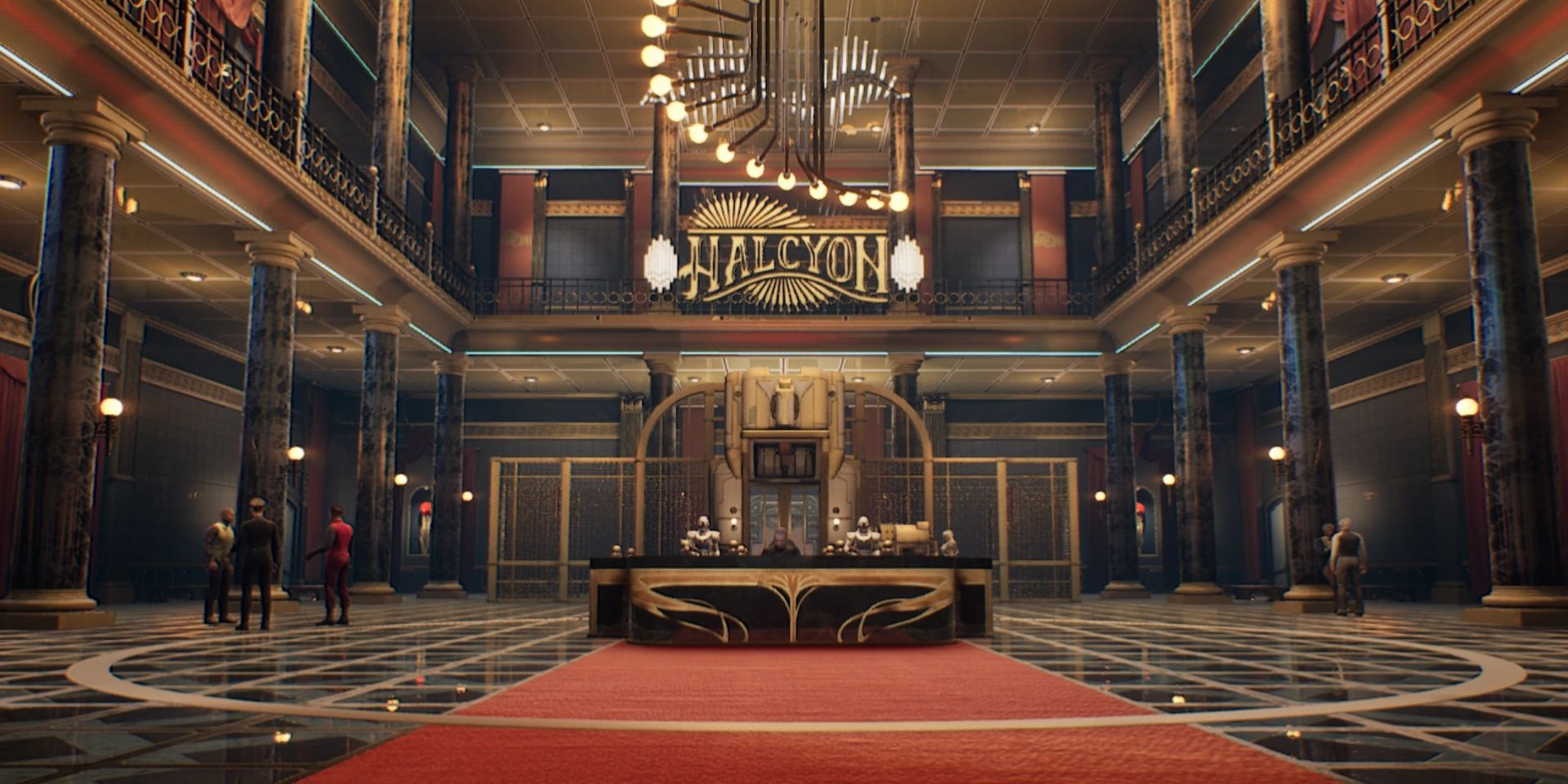 Lobby of the Halcyon Holdings Corp in The Outer Worlds