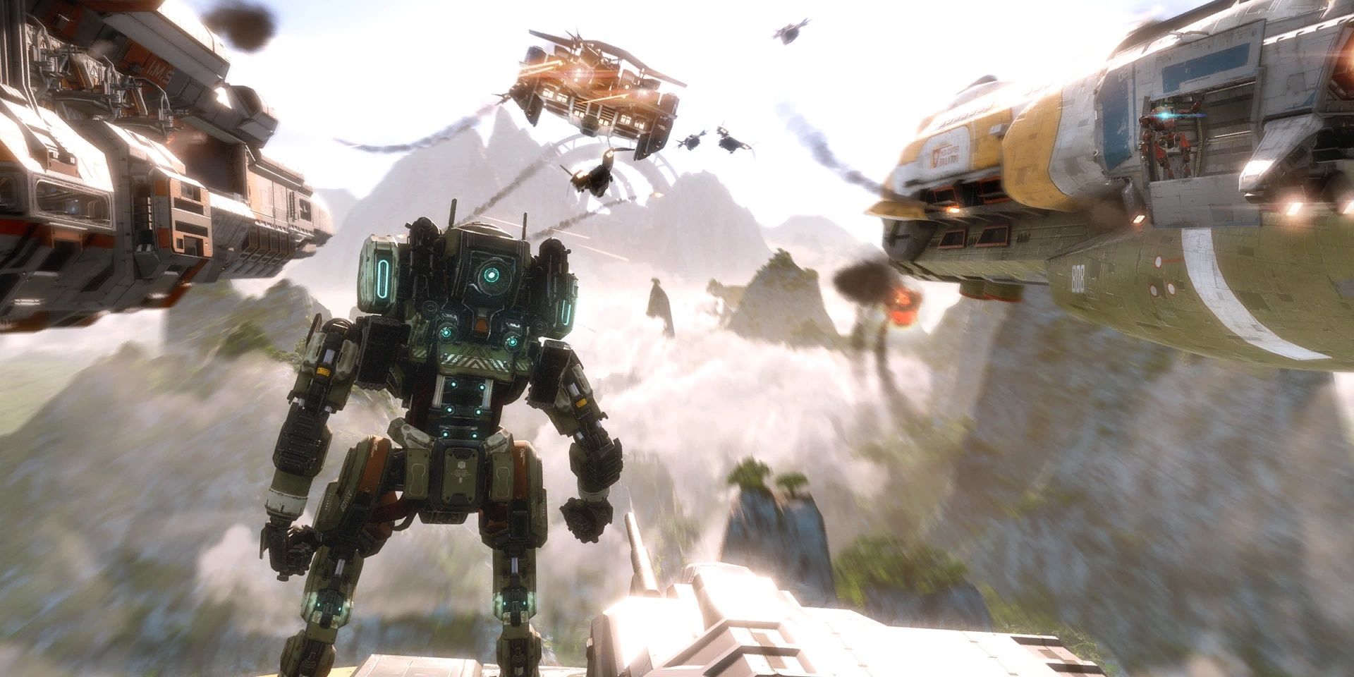 The IMC and Frontier Militia battle in Titanfall 2