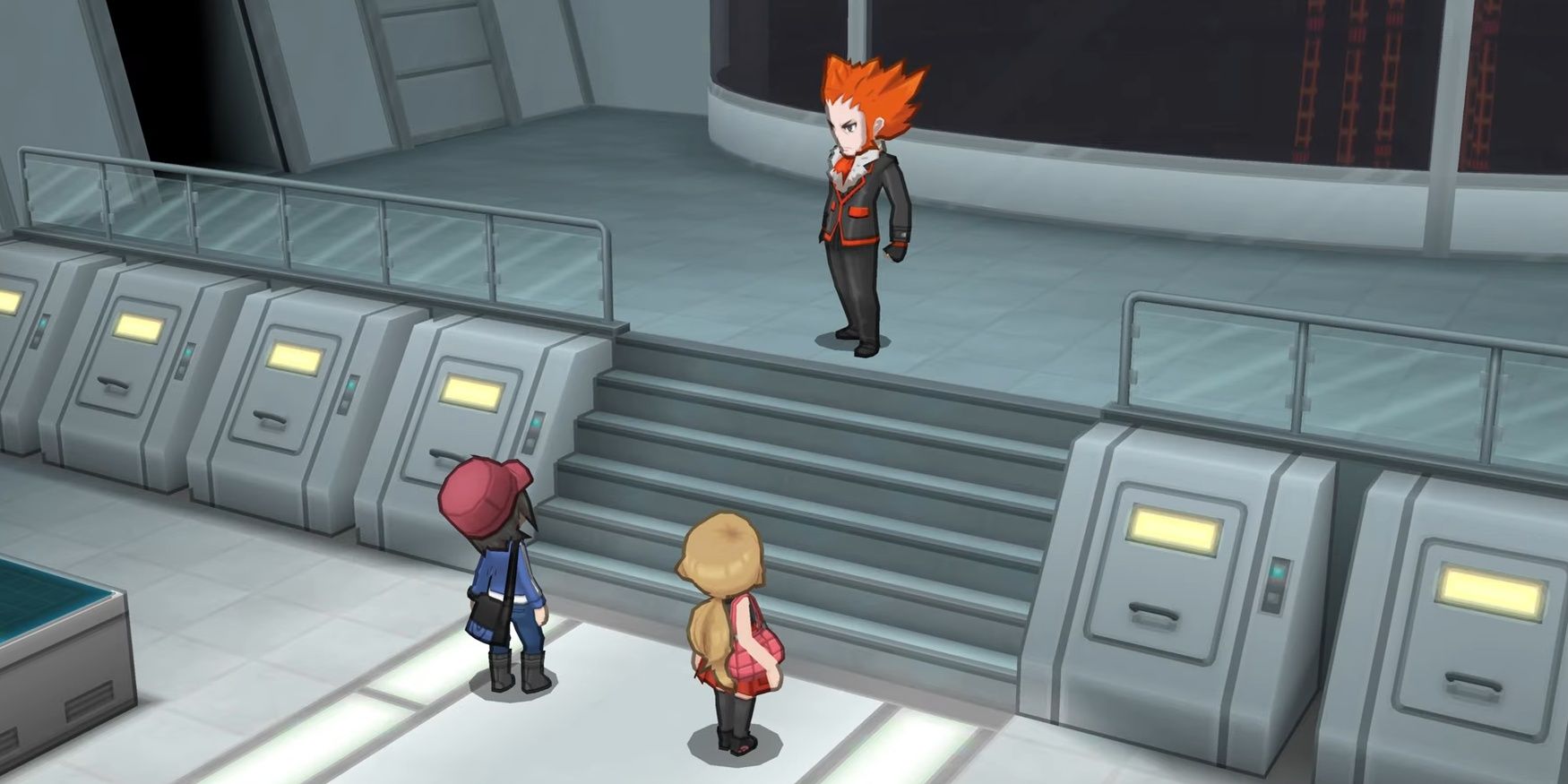 Confronting Lysandre in Pokemon XY