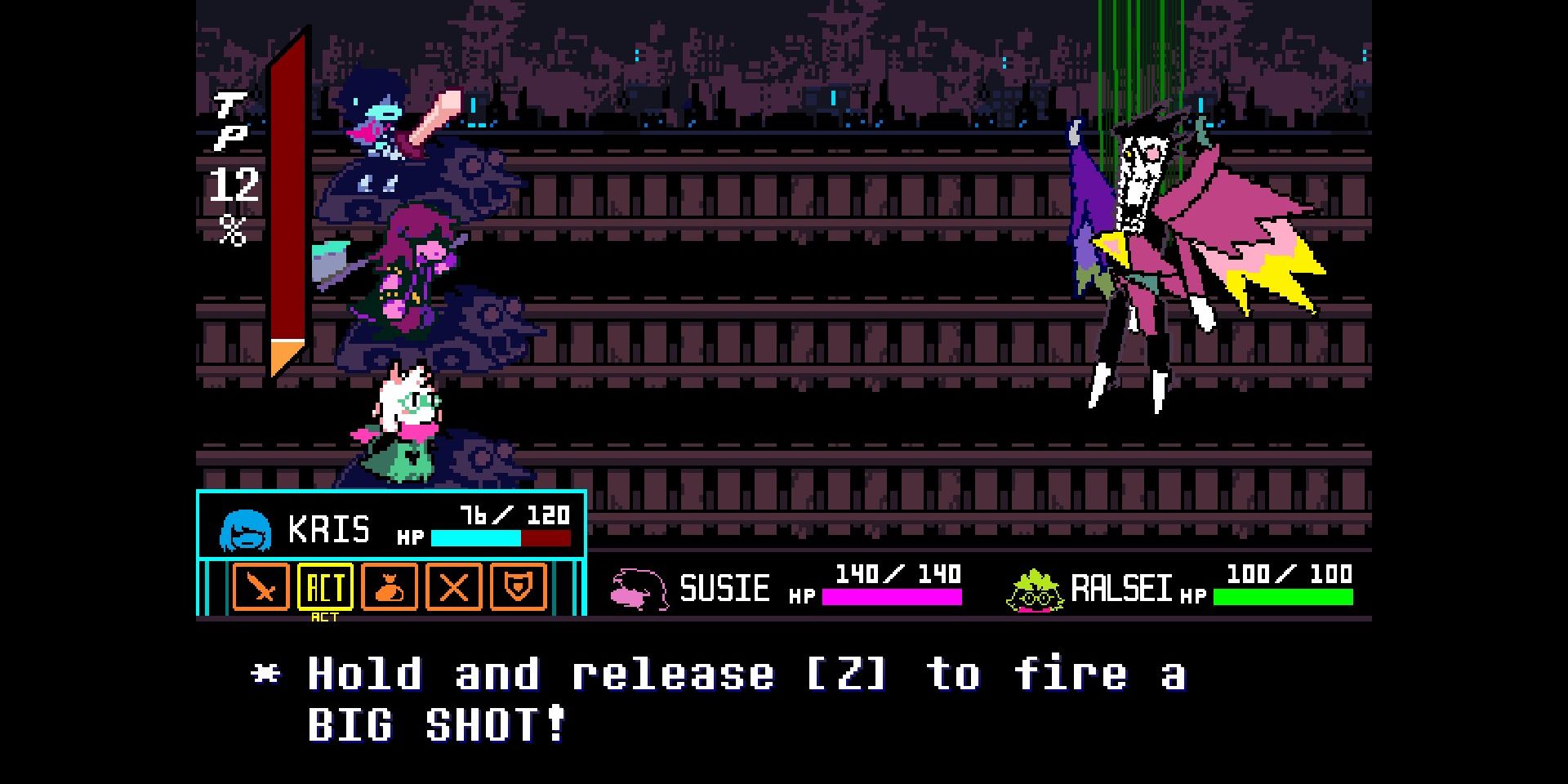 Screenshot of the Spamton Neo Fight in Deltarune.