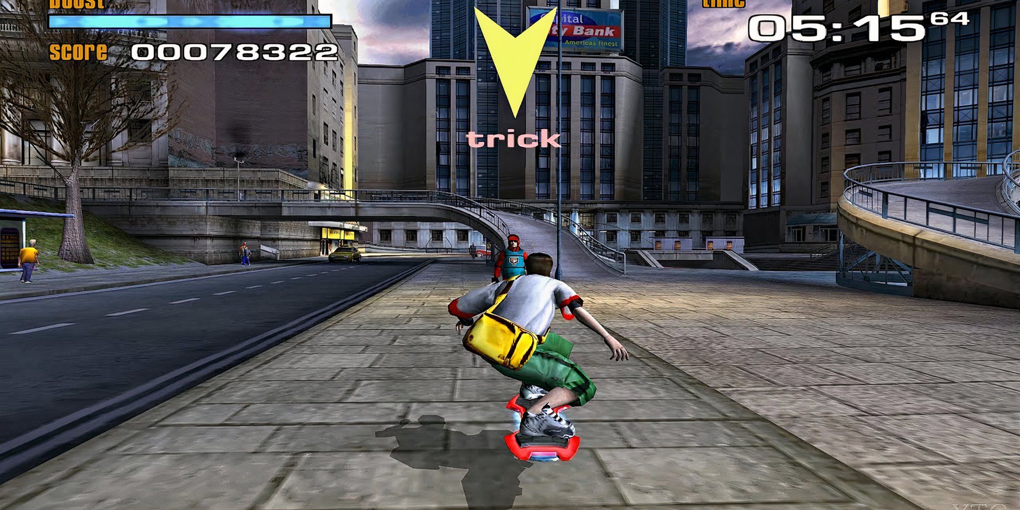 A screenshot from the 2001 video game Airblade.