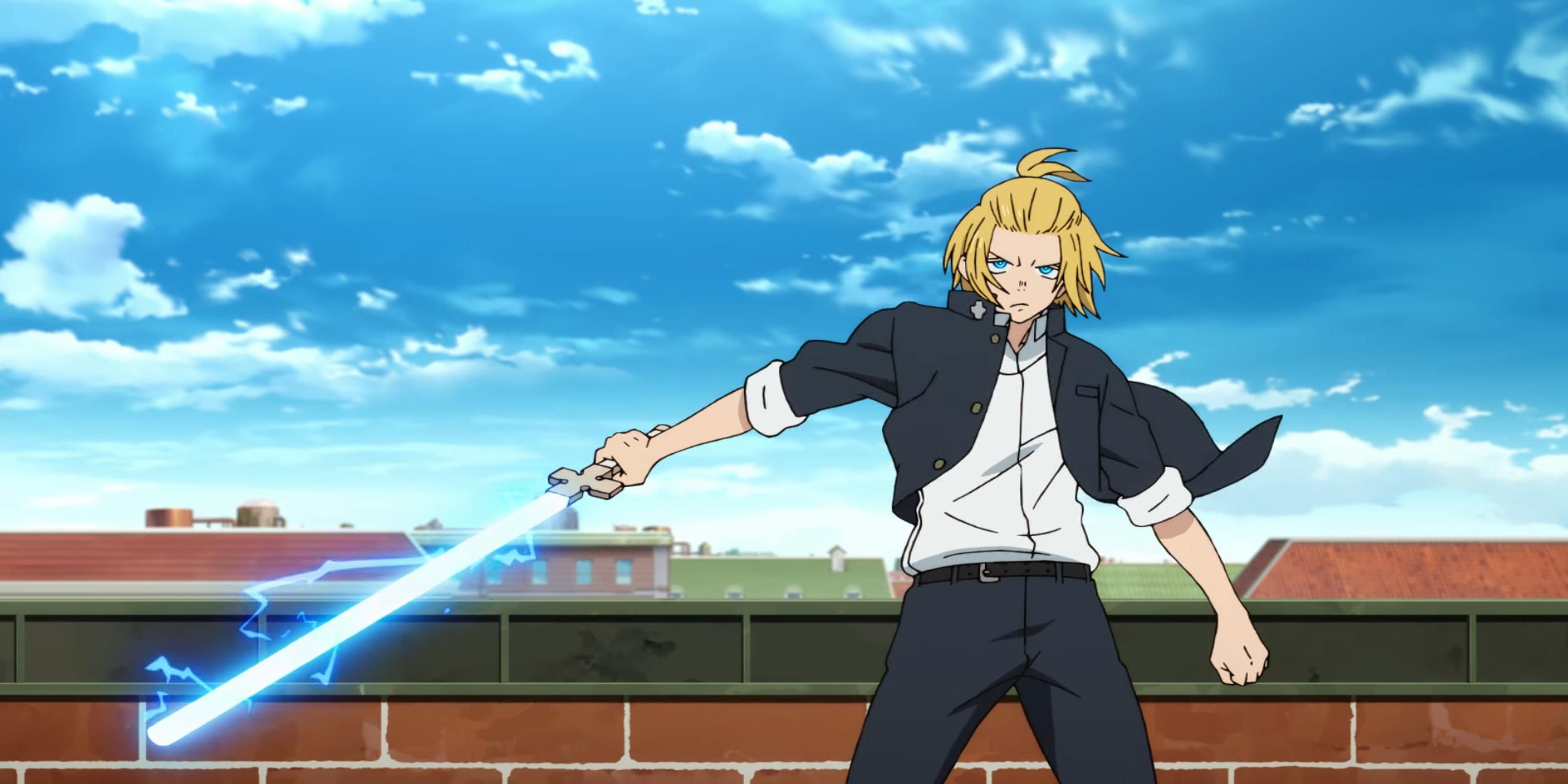Arthur’s holding  Excalibur from Fire Force