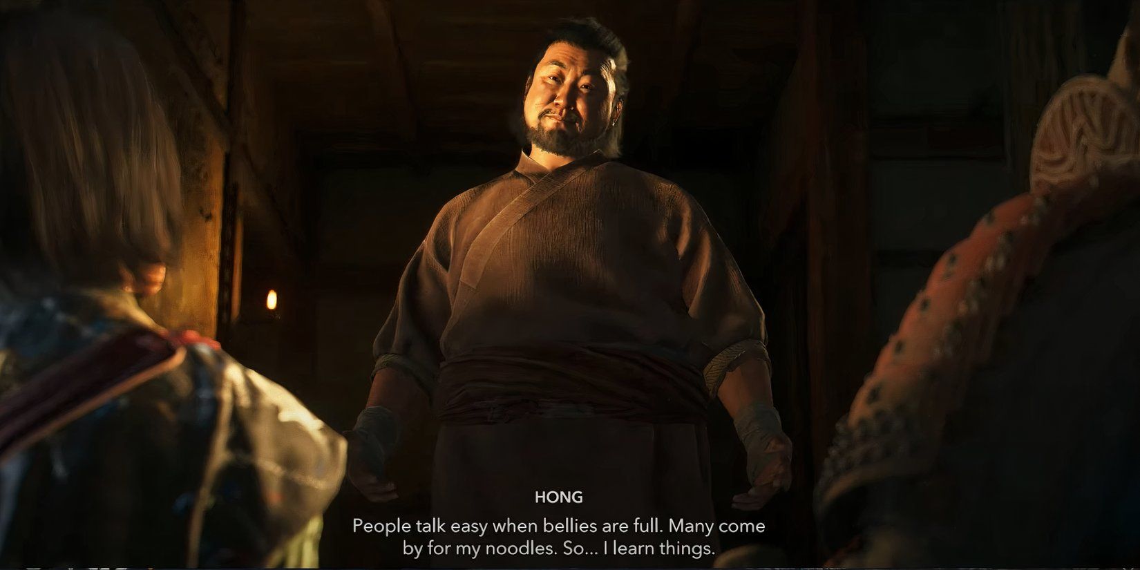 Naoe and Yasuke talk to Chef Hong in Assassins Creed Shadows