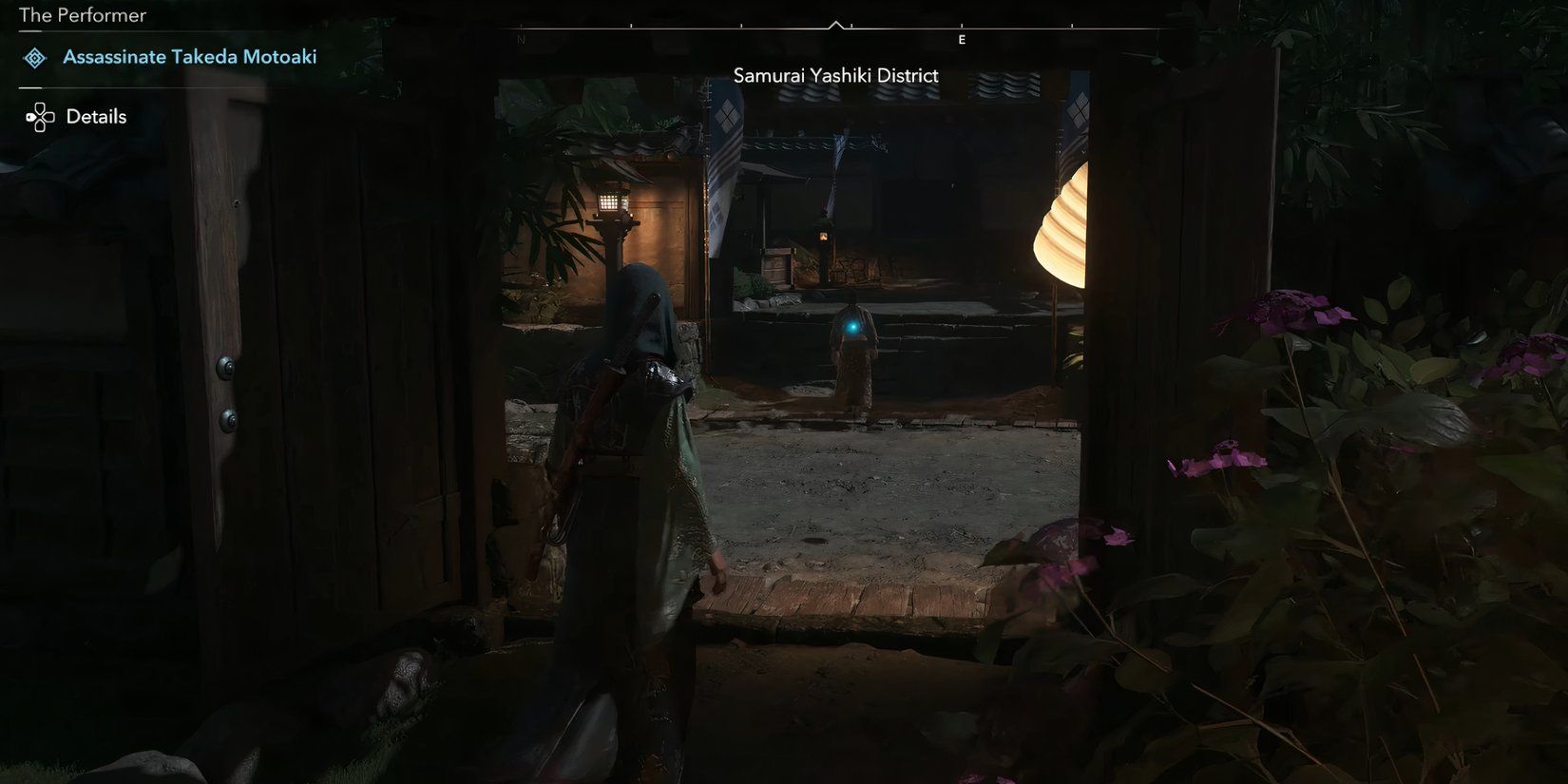 Naoe follows a performer to the Fox's hideout in Assassins Creed Shadows