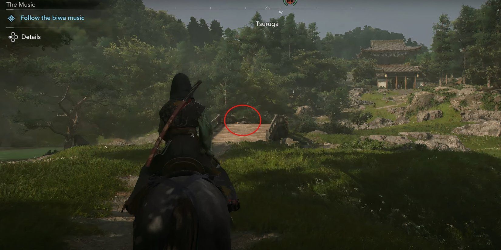 A pilgrim collapsed on a trail in Assassins Creed Shadows