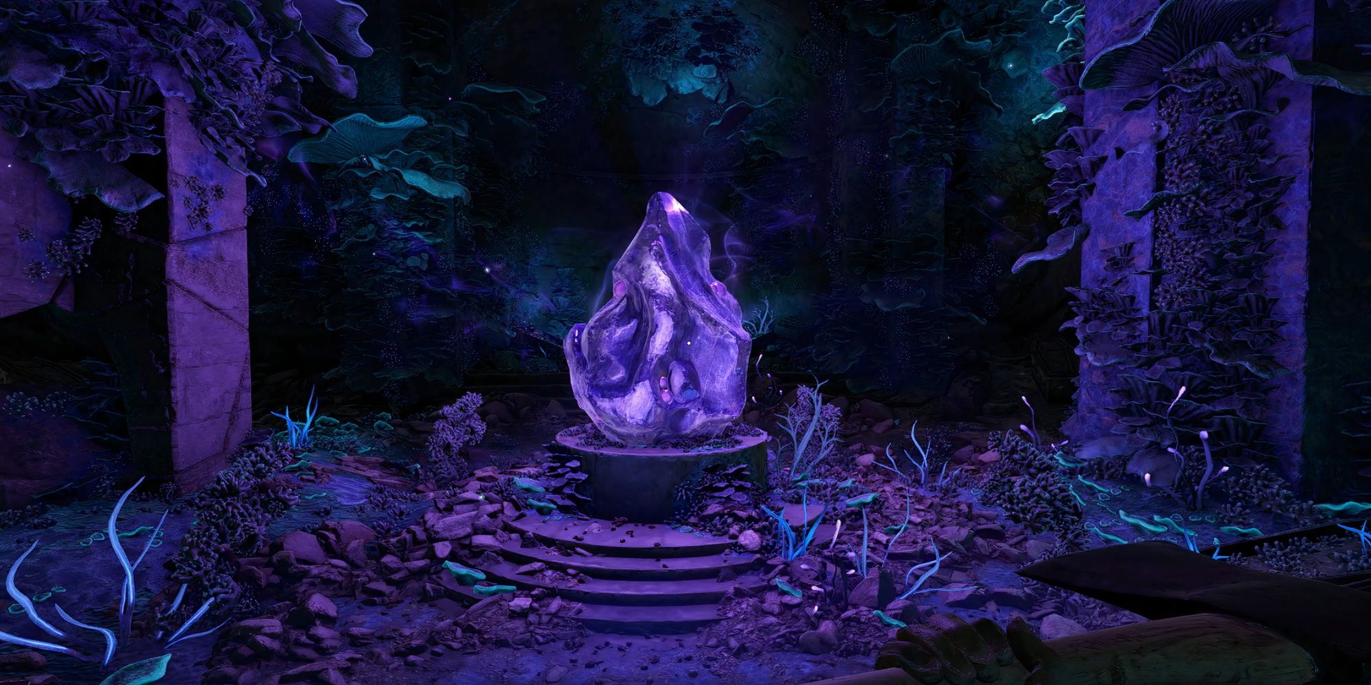 A glowing crystal from Atomfall's Wicked Isle DLC.