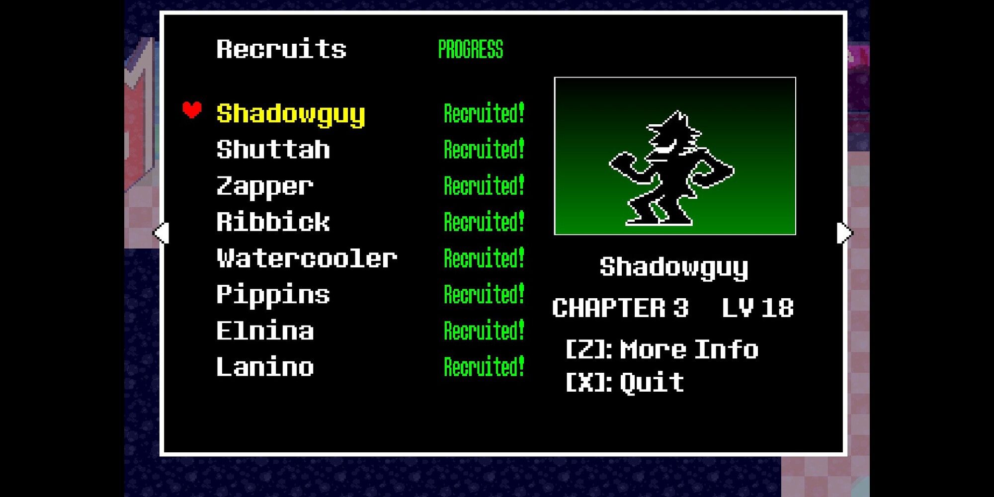 Showcase of the recruits of Deltarune Chapter 3