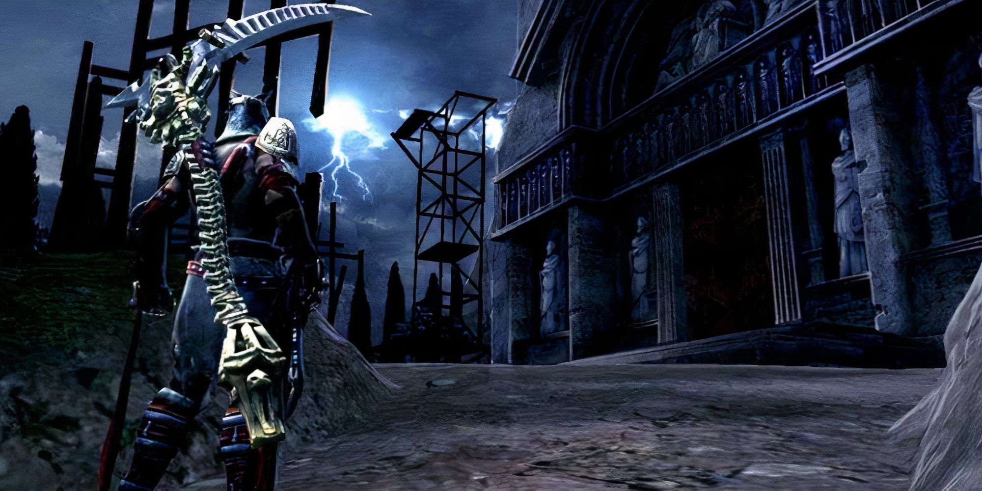 A screenshot from the 2010 video game Dante's Inferno.