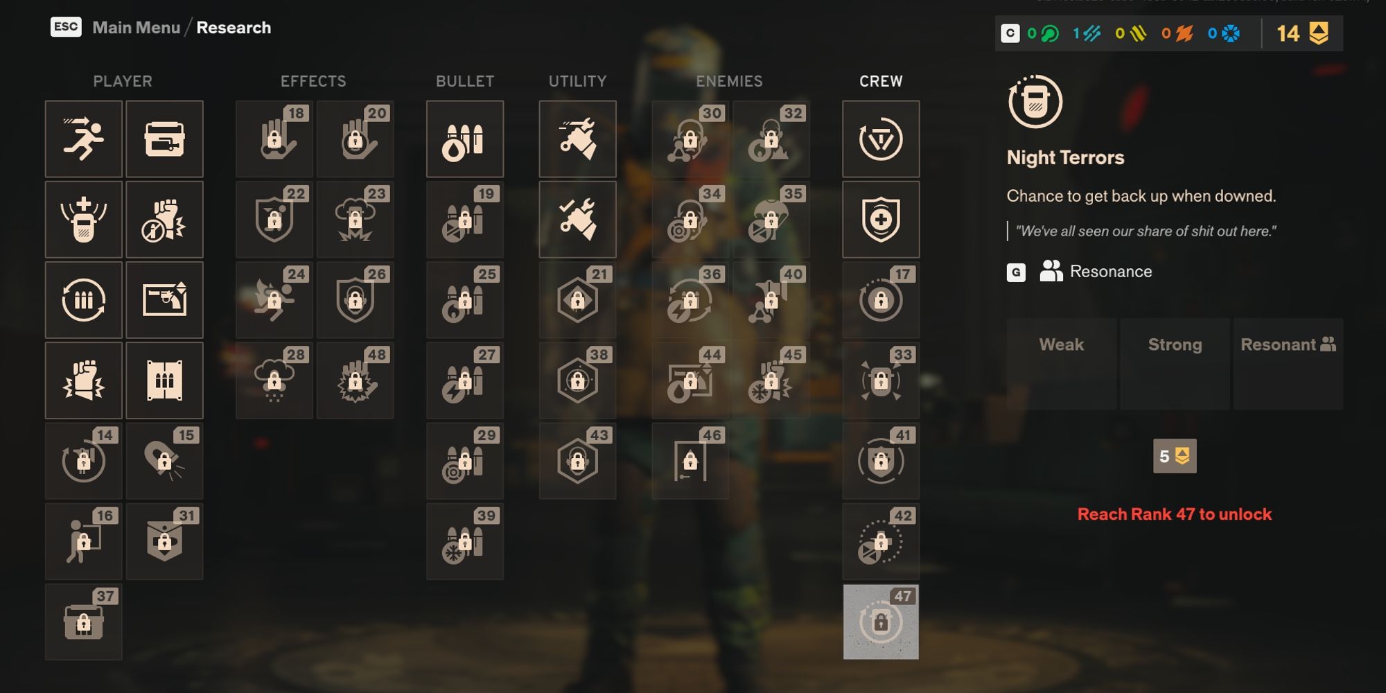 FBC Firebreak Best Research Perks Night Terrors