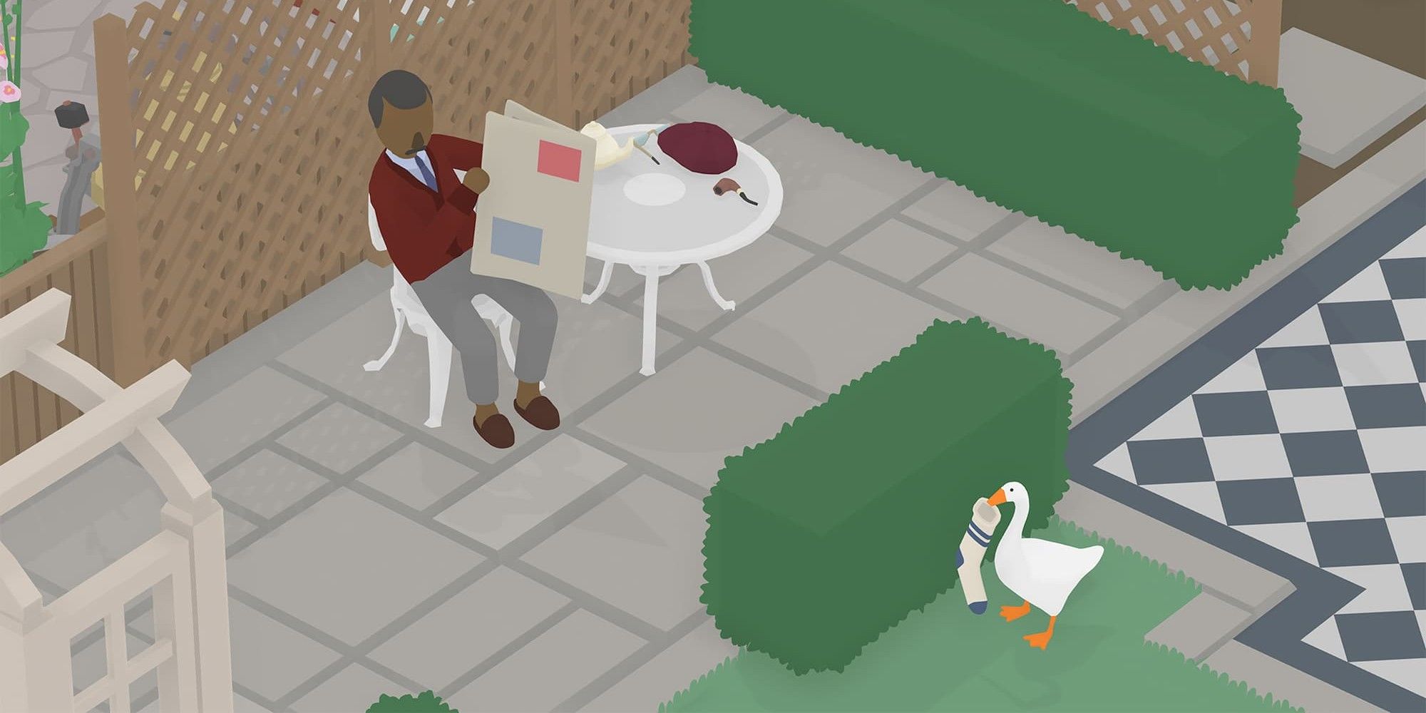 Hiding From a Man Reading a Newspaper in Untitled Goose Game