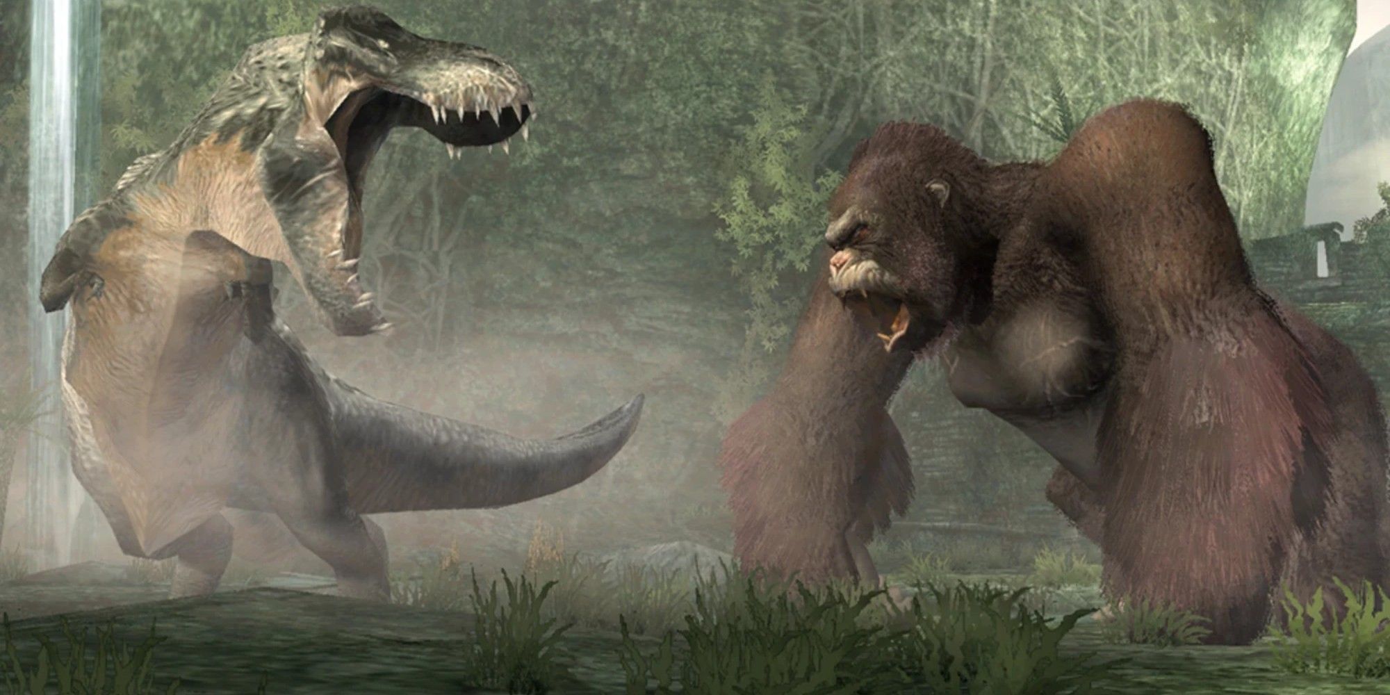 A screenshot from the 2005 video game King Kong.