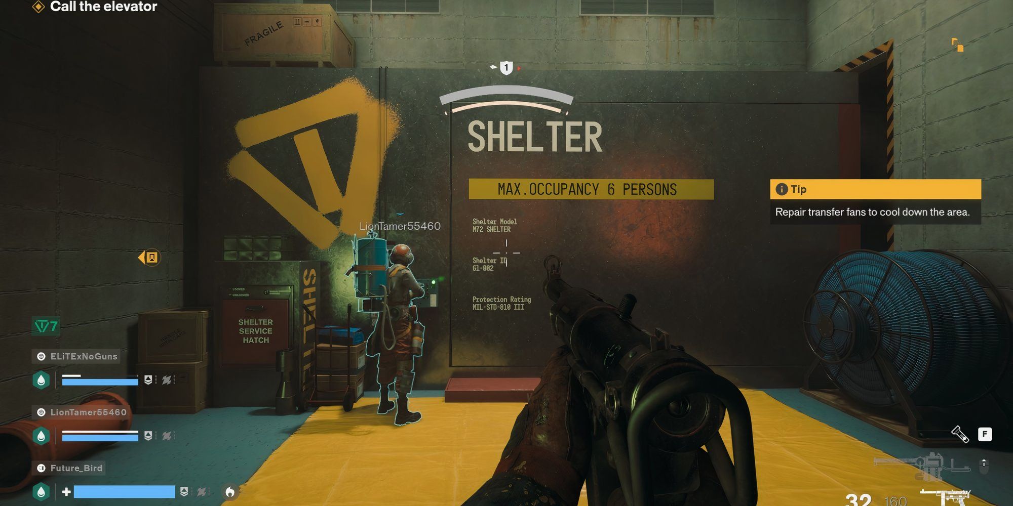 Opening the shelter in FBC Firebreak