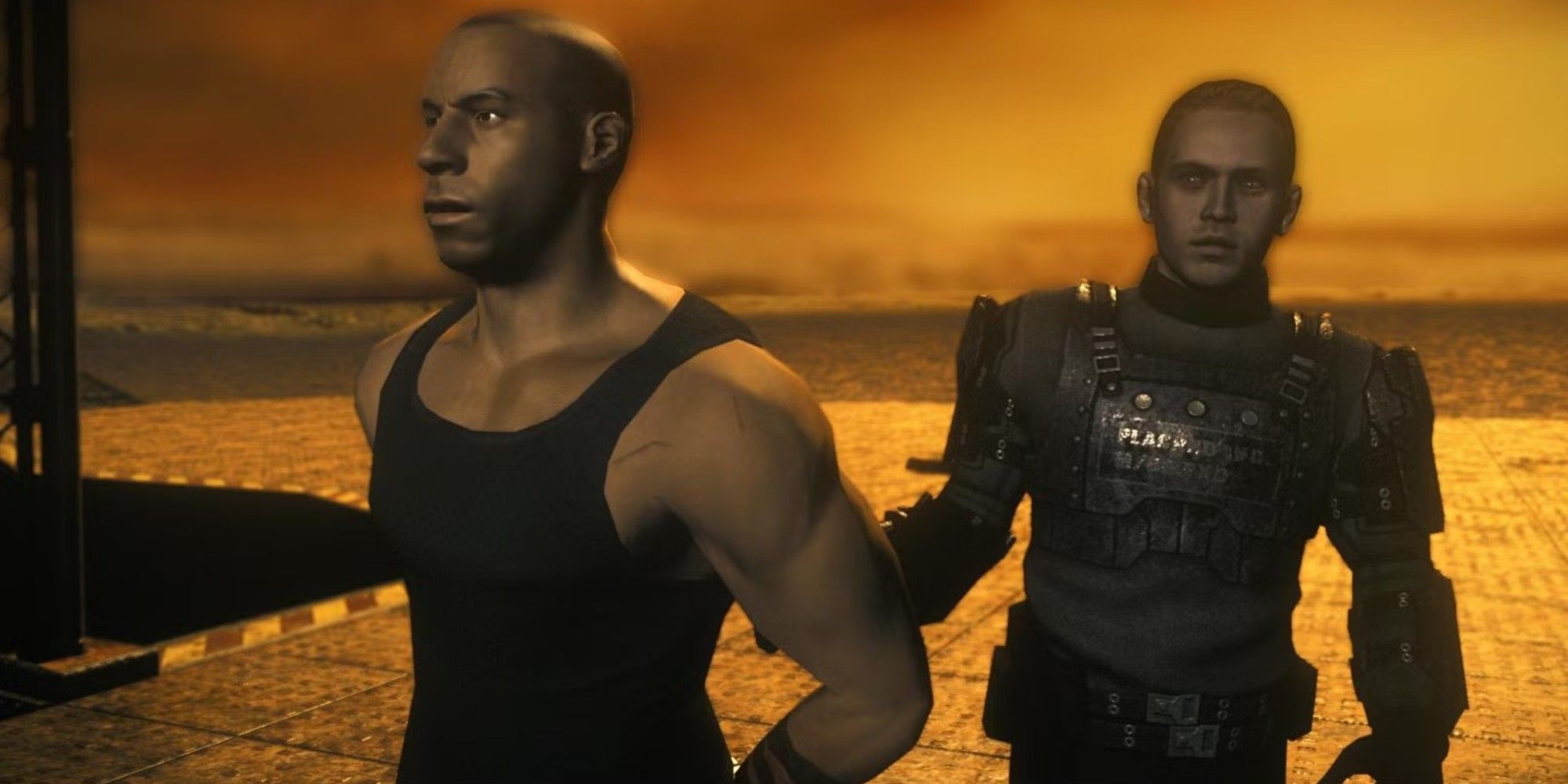 A screenshot from the 2004 video game The Chronicles of Riddick: Escape from Butcher Bay.