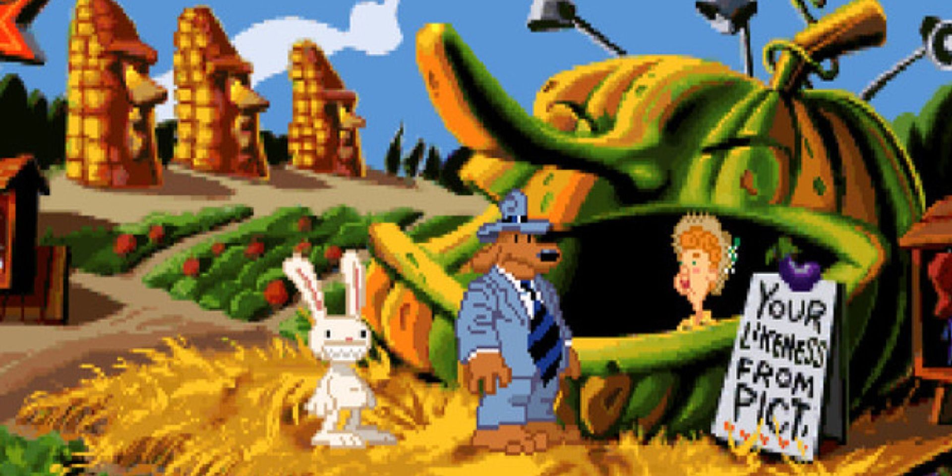 Sam and Max at the Celebrity Vegetable Museum in Sam & Max Hit The Road