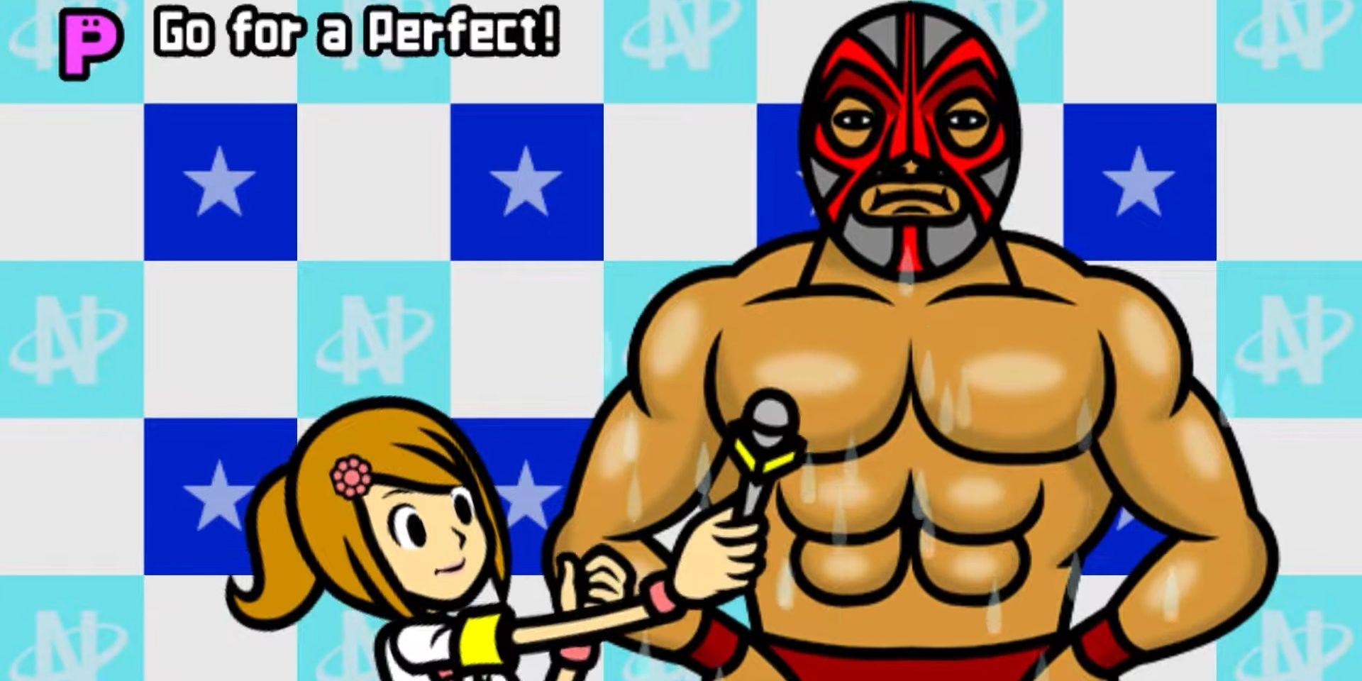 Ringside Interview minigame in Rhythm Heaven Fever