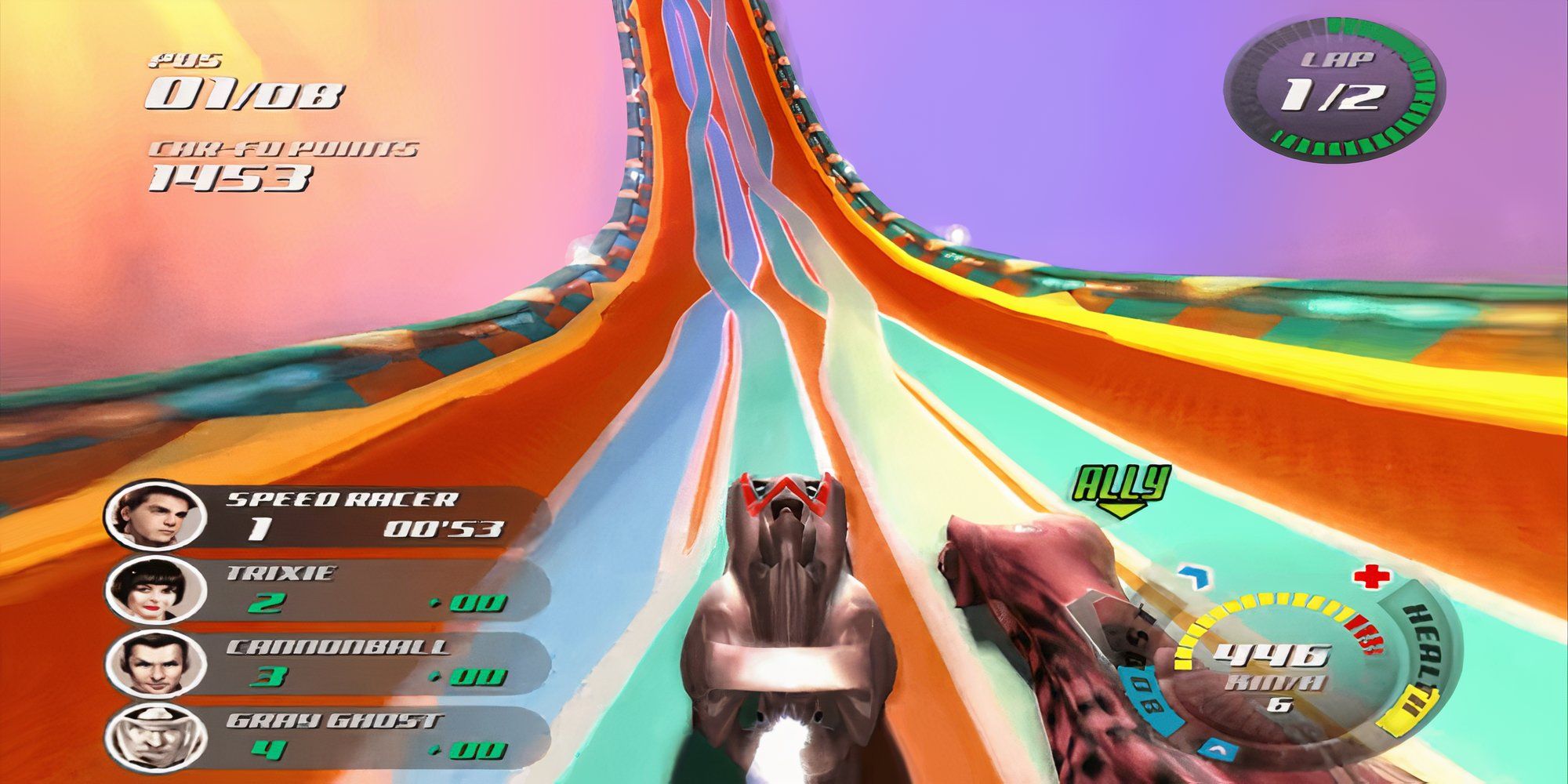 A screenshot from the 2008 video game Speed Racer.