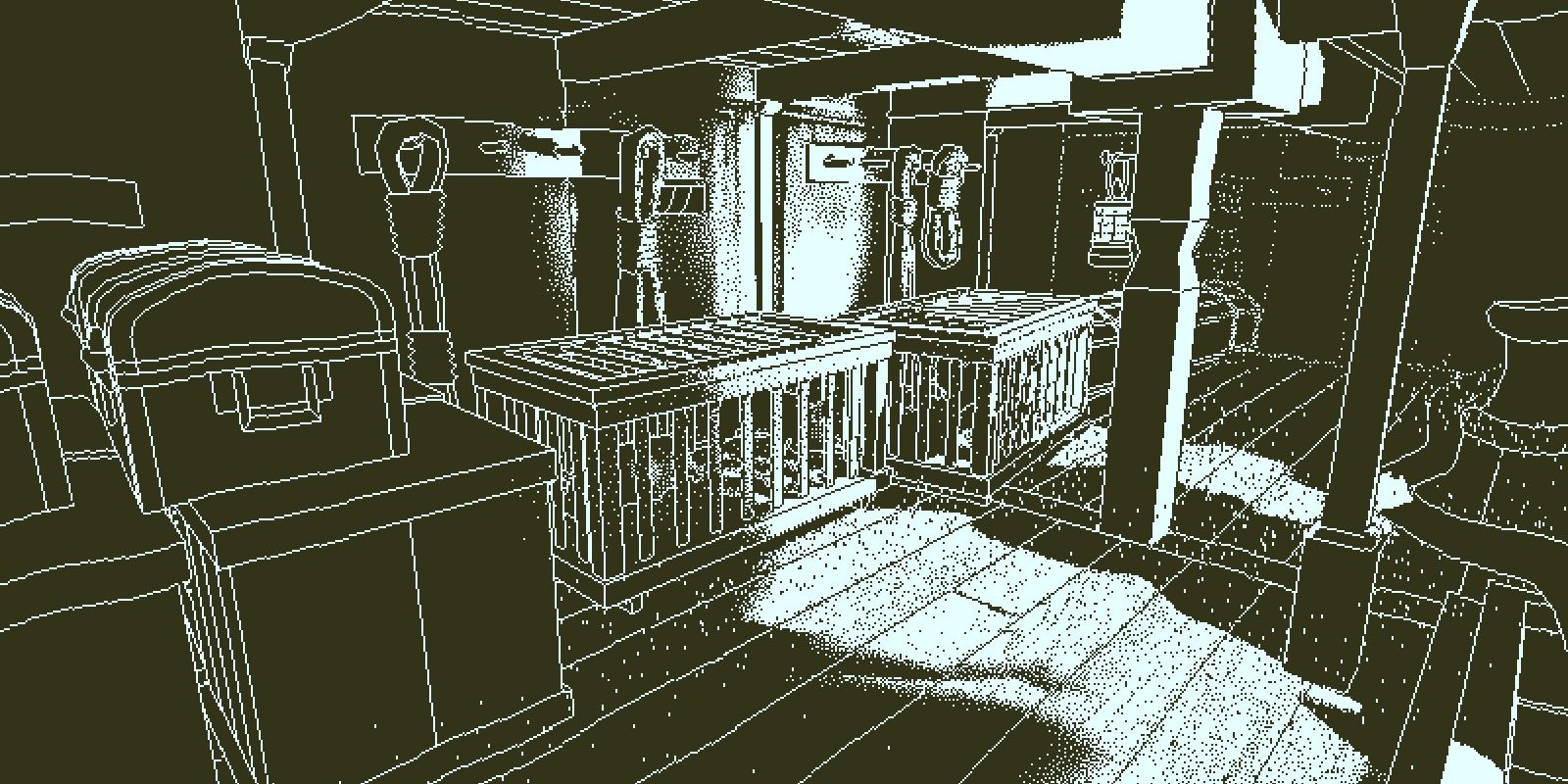 Cages and containers below deck in Return of the Obra Dinn