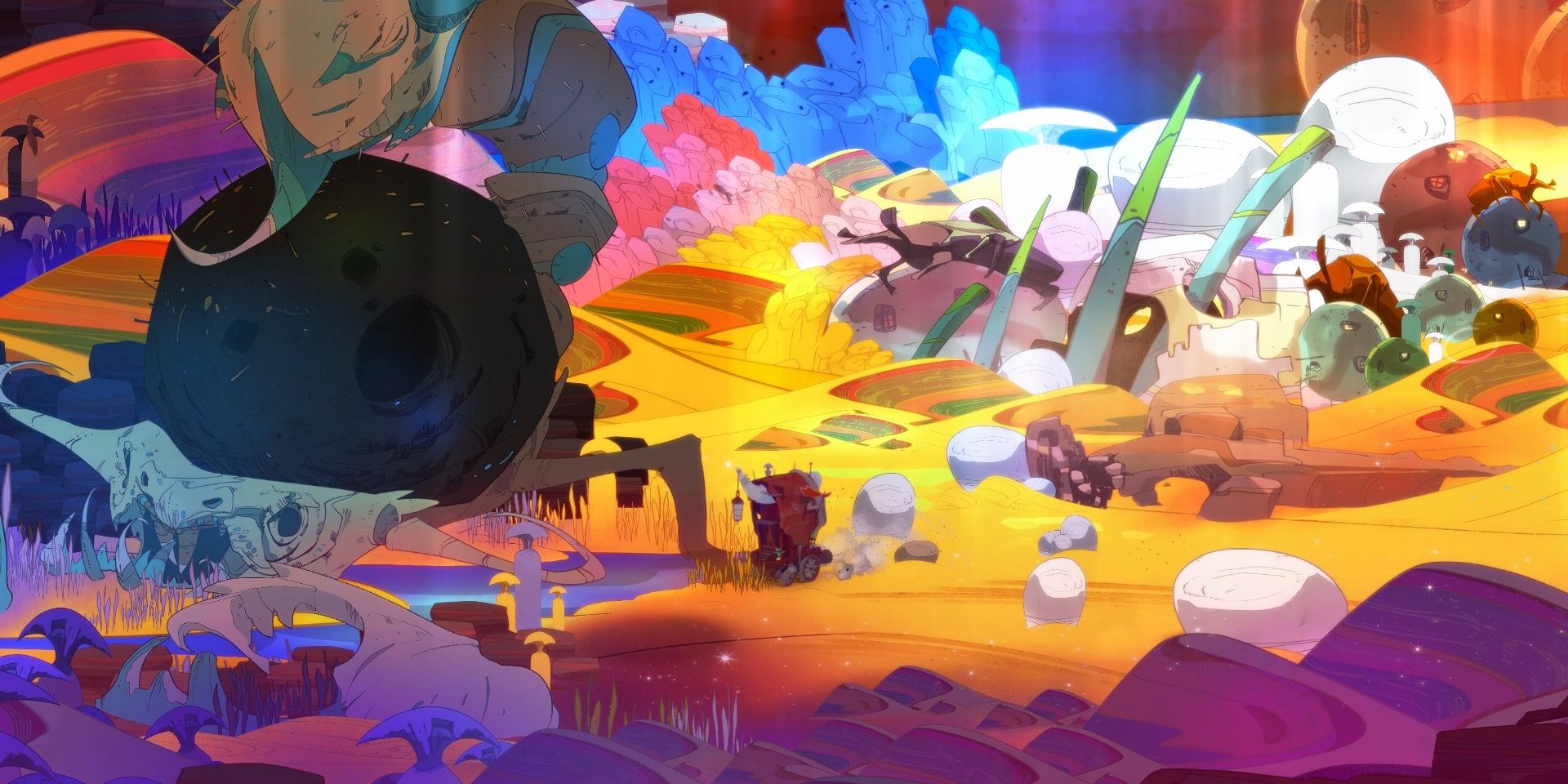 The caravan in the desert in Pyre