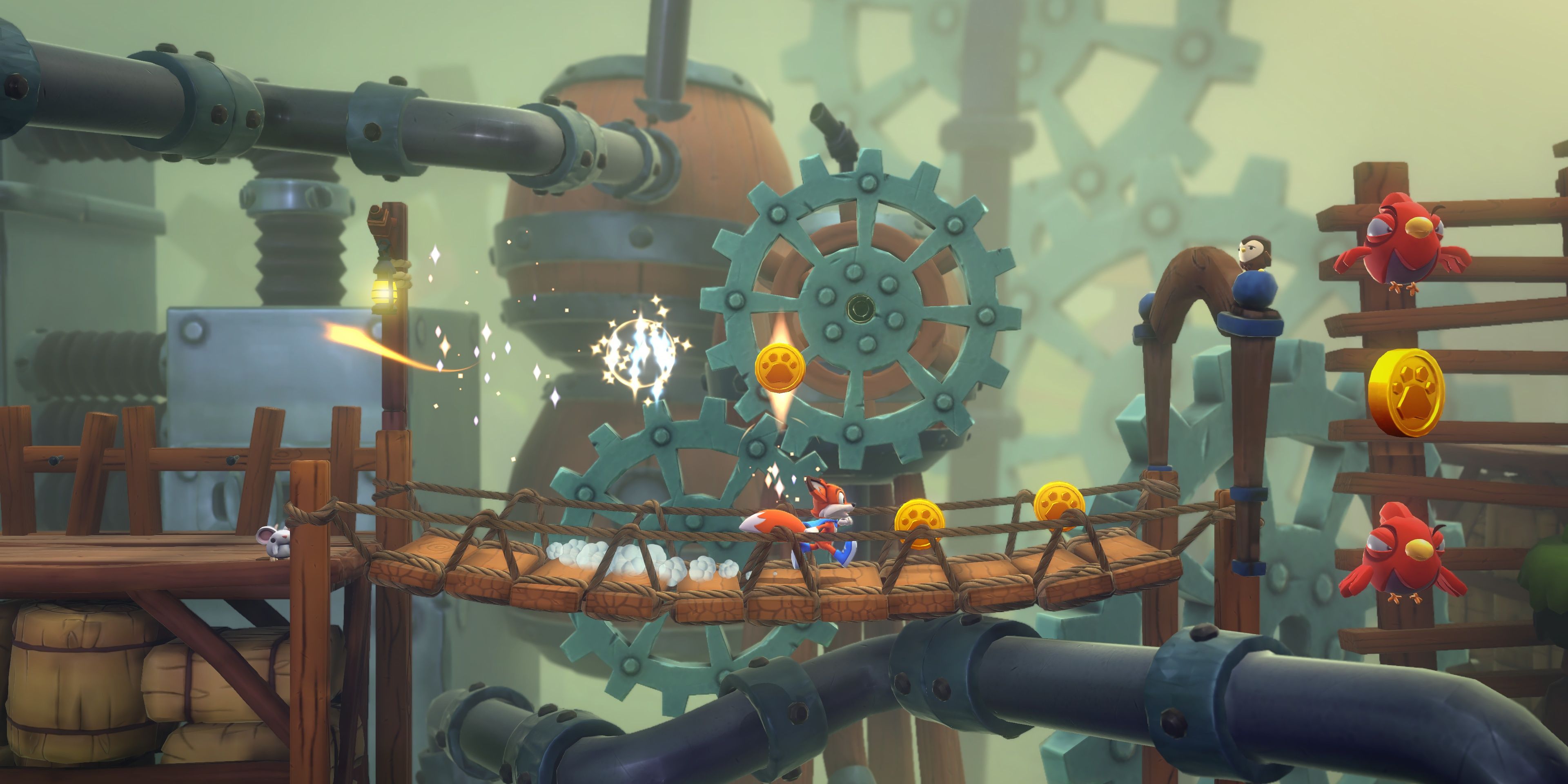 Lucky collects coins in New Super Lucky's Tale