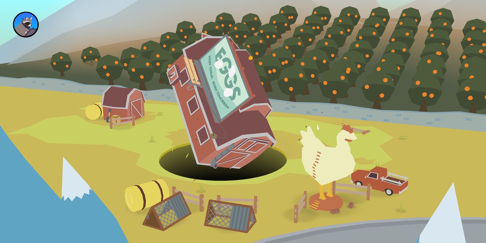 Making a hole under a barn in Donut County