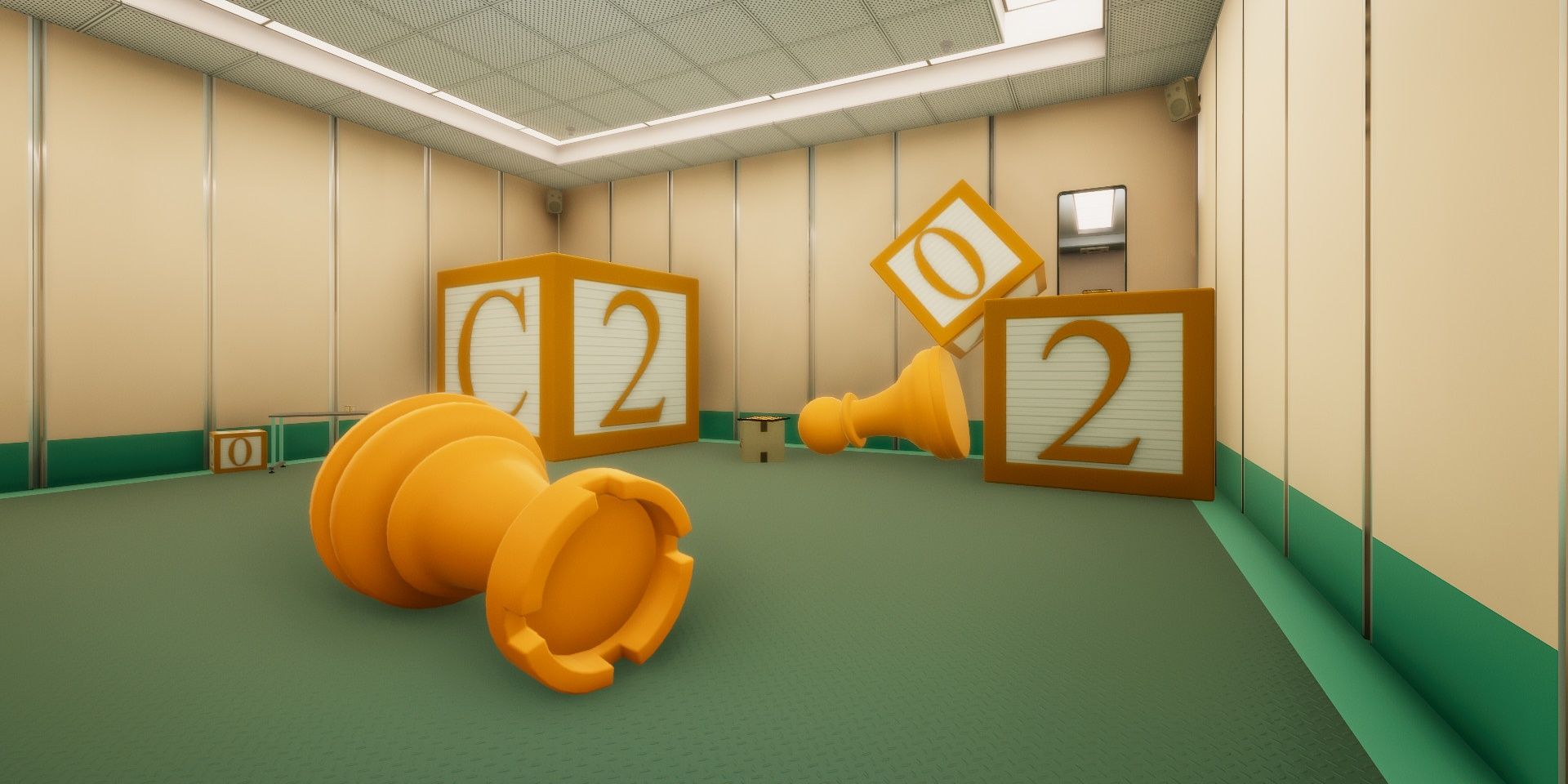 Objects of various sizes in Superliminal