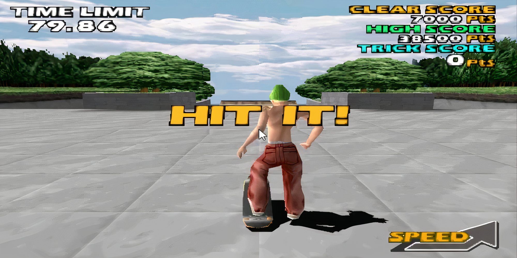 A screenshot from the 2000 video game Street Sk8er 2.