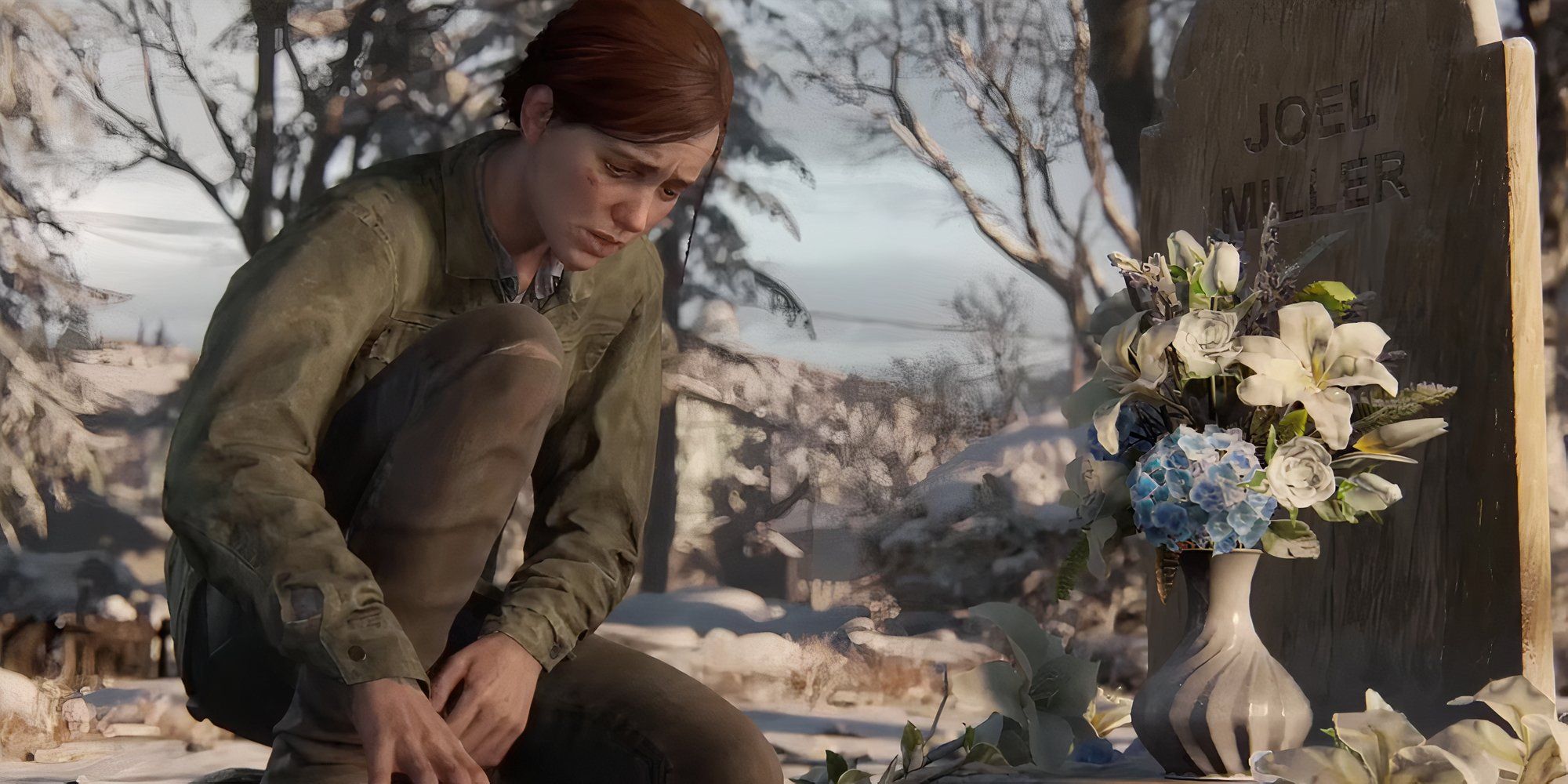 the last of us part 2 ellie williams on the deathbed of joel miller