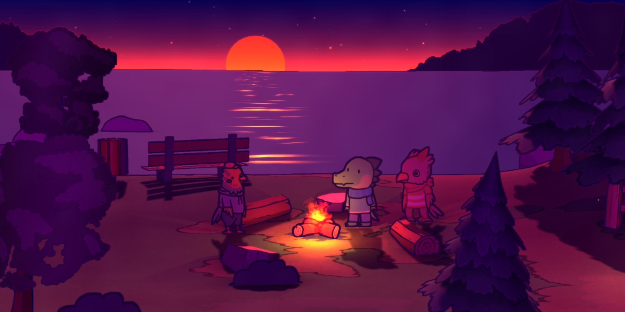 Untitled Paper RPG characters around a campfire