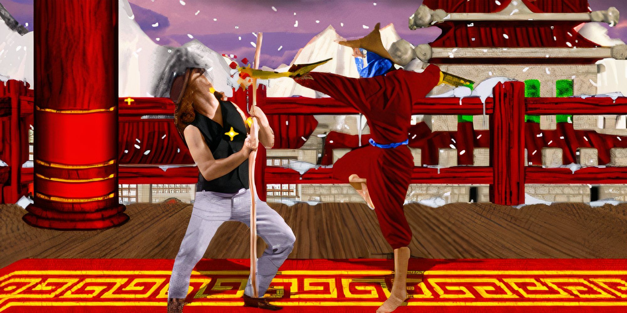 A screenshot from the 1994 video game Way of the Warrior.