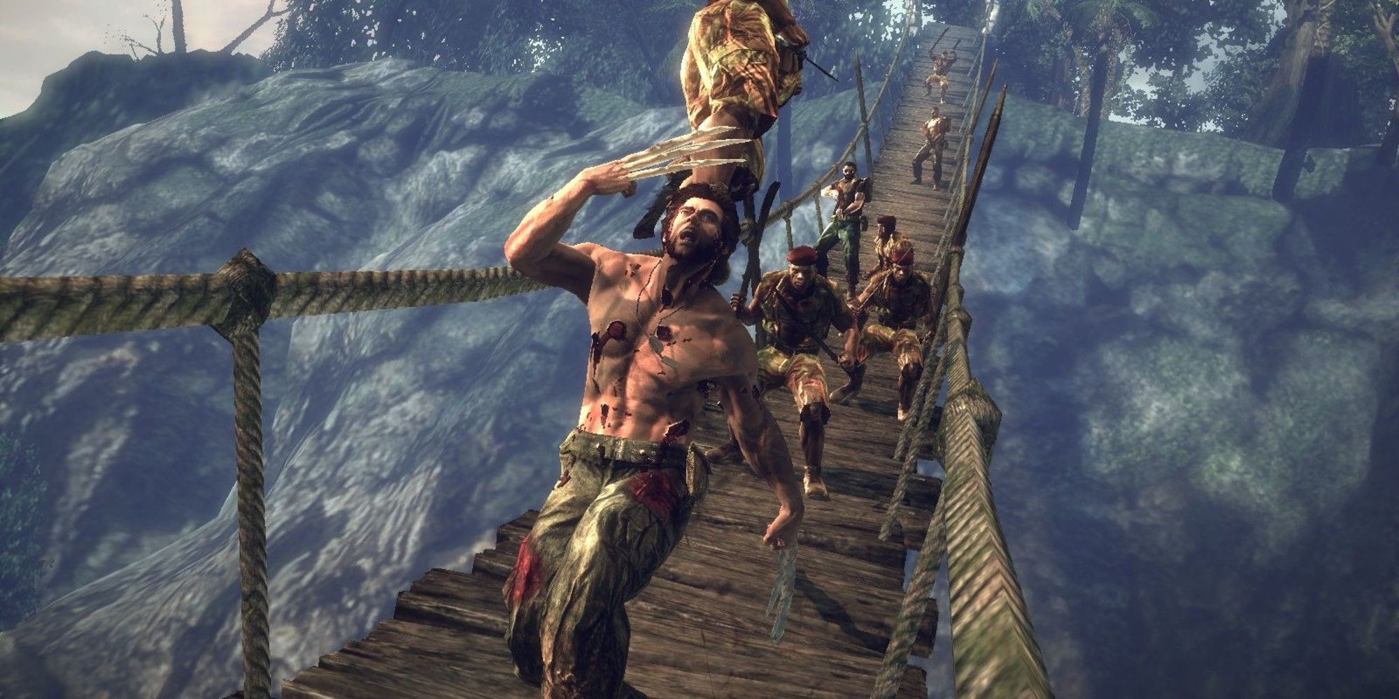 A screenshot from the 2009 video game X-Men Origins: Wolverine.