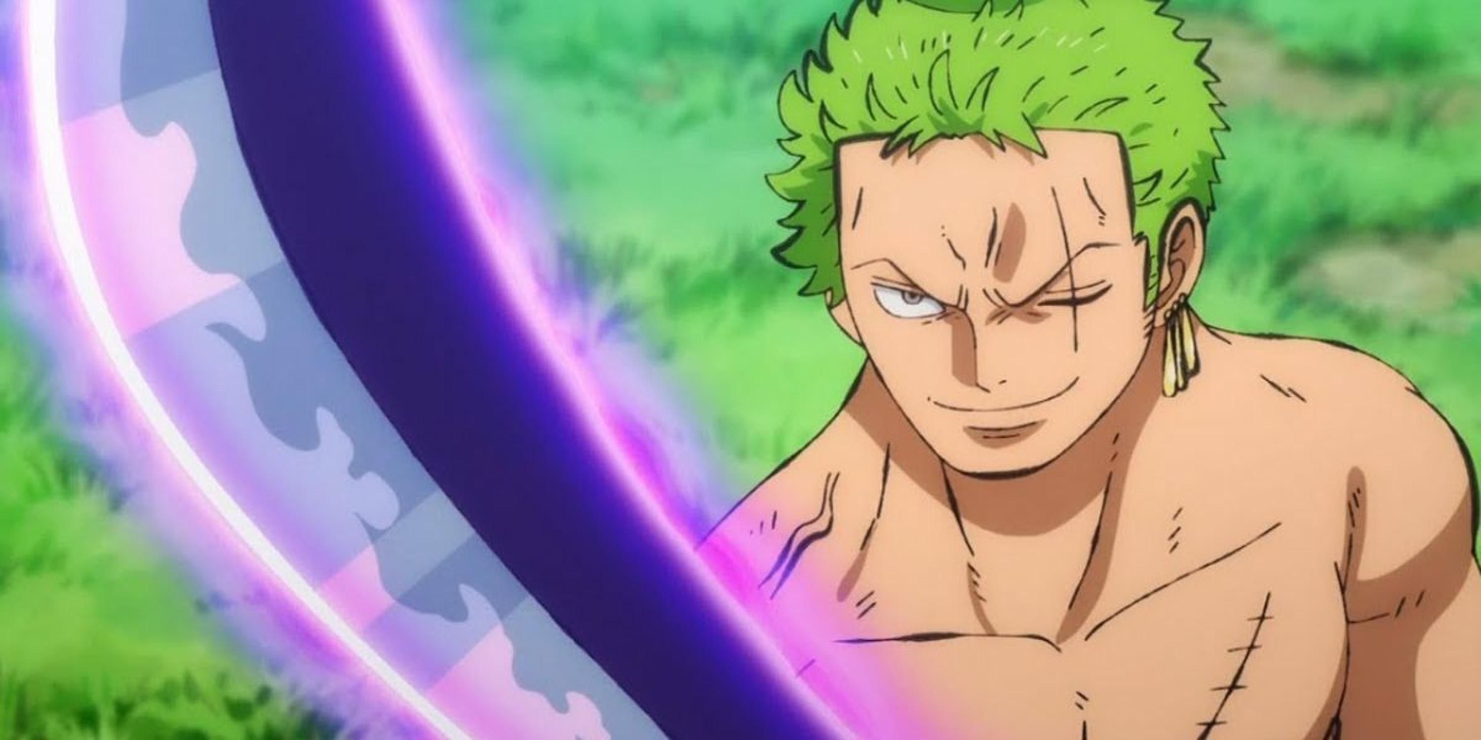 Zoro holding Enma from One Piece
