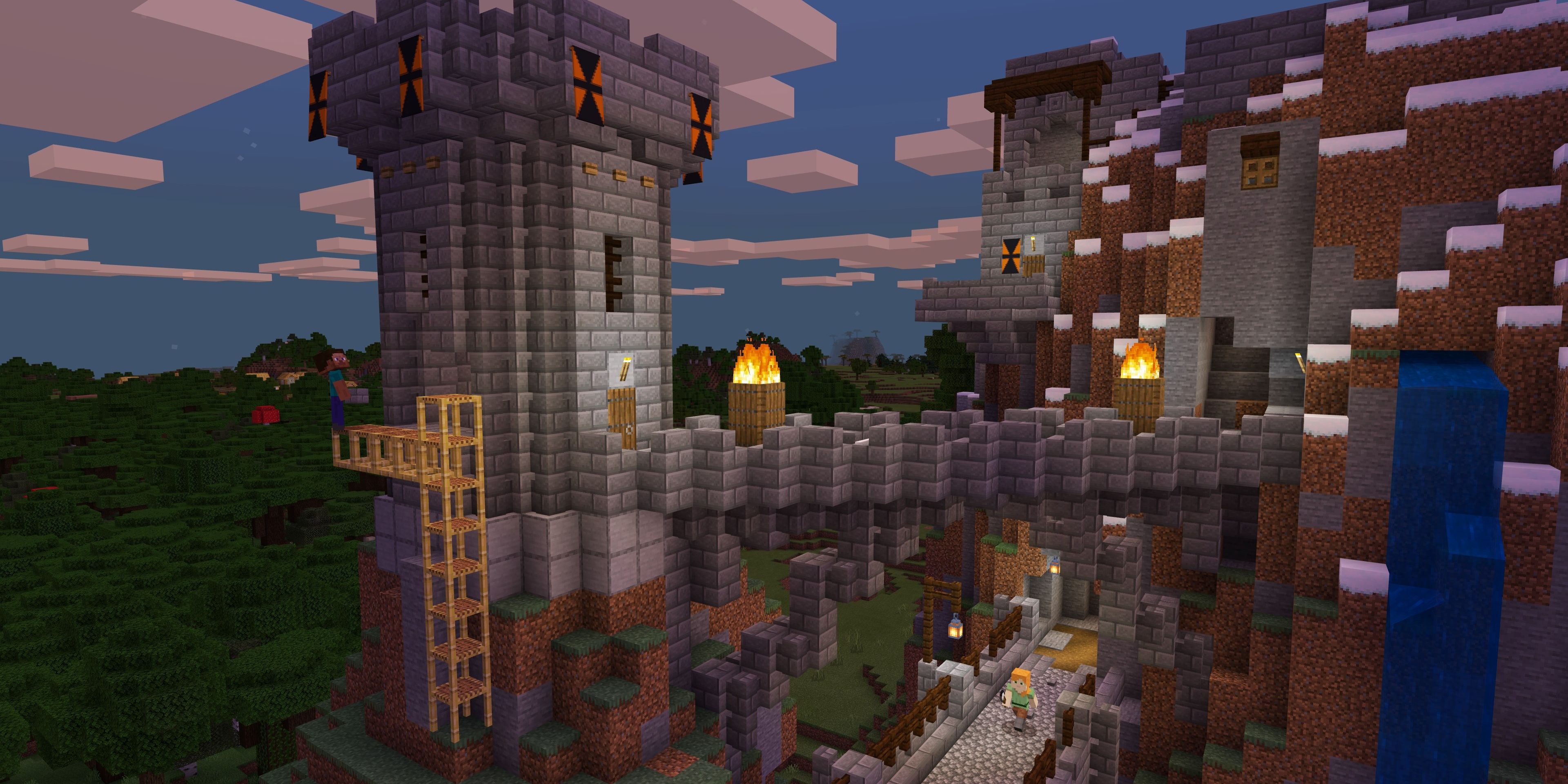 A player-made castle in Minecraft