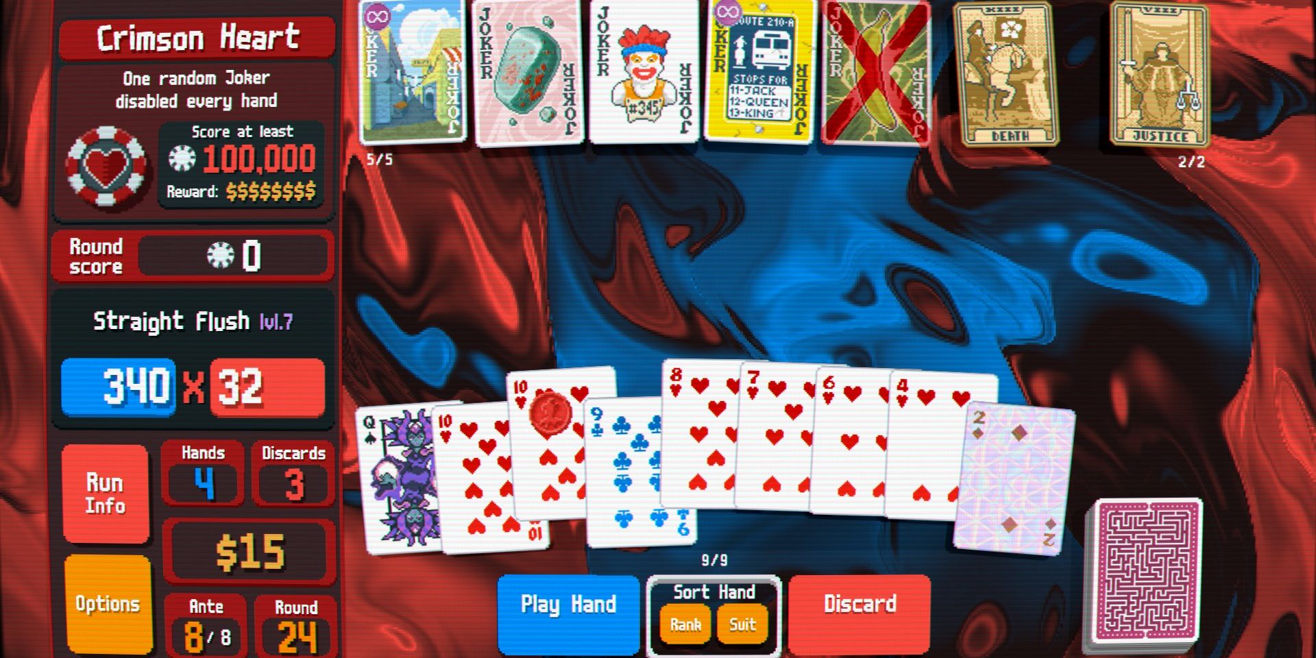 Screenshot of Balatro's 15 Minute City Challenge