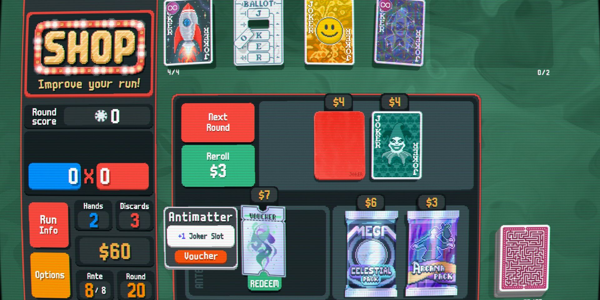 Screenshot of Balatro's Blast Off Challenge