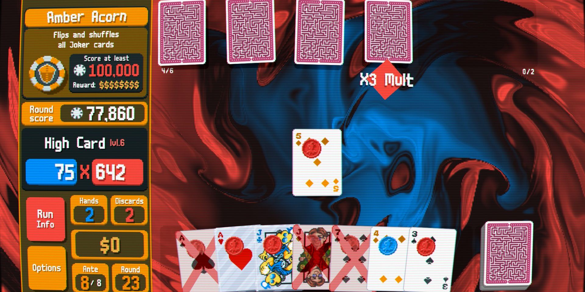 Screenshot of Balatro's Double or Nothing Challenge