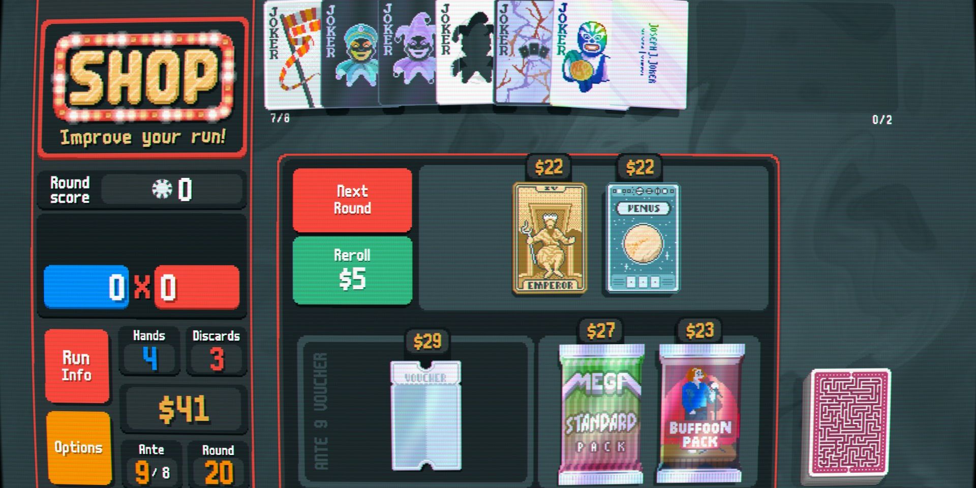 Screenshot of Balatro's Inflation Challenge