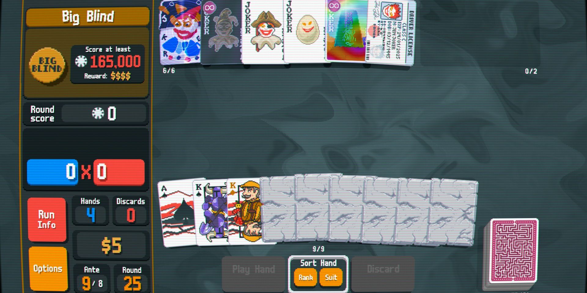 Screenshot of Balatro's Monolith Challenge