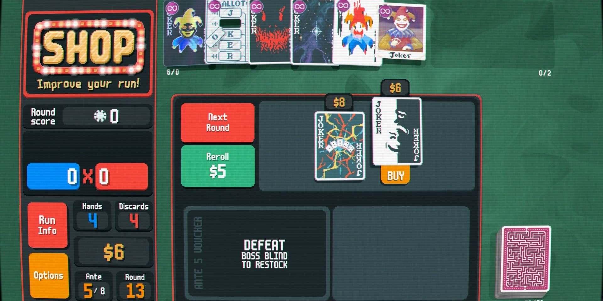 Screenshot of Balatro's Typecast Challenge