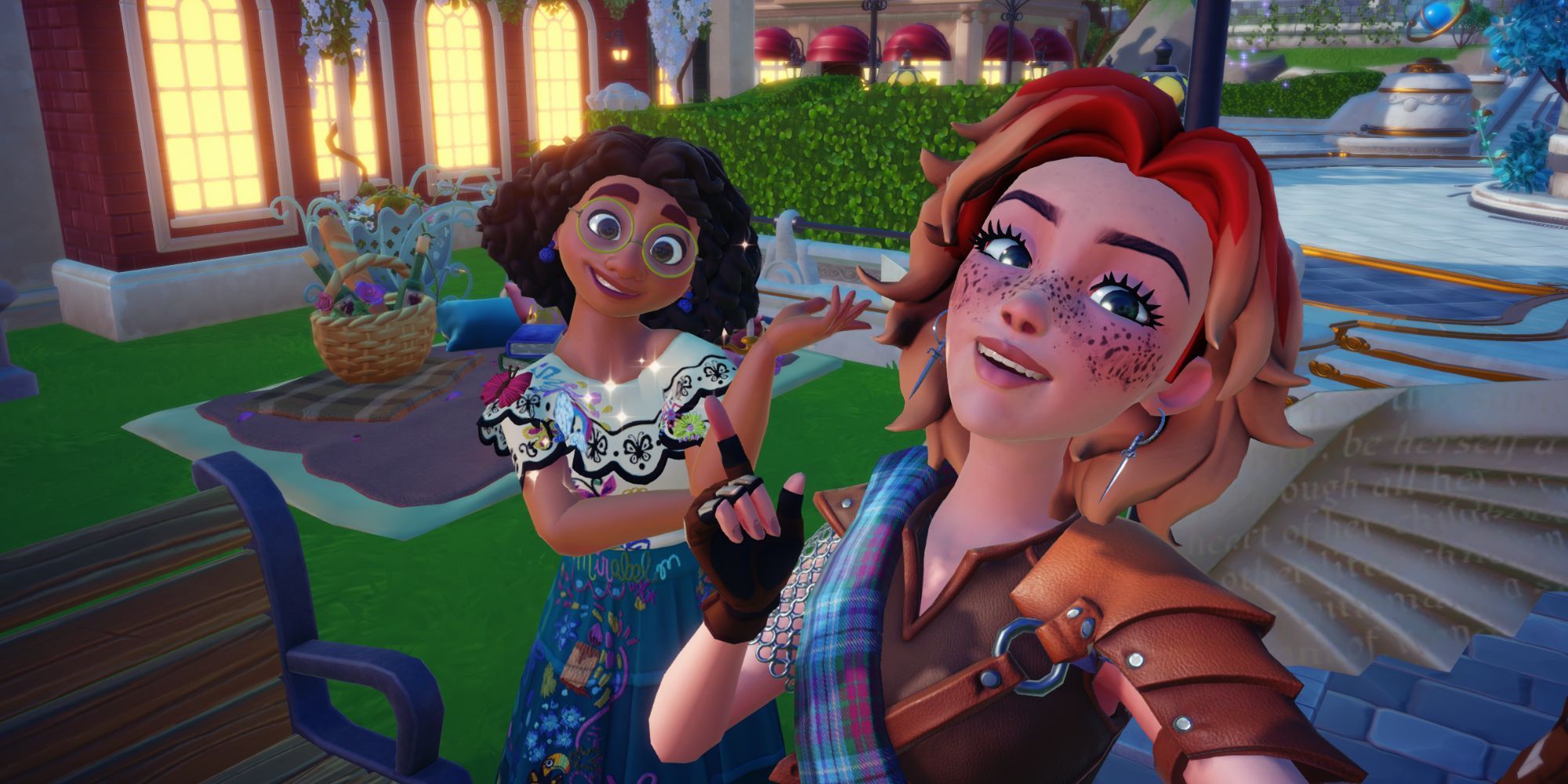 Disney Dreamlight Valley Player with Mirabel in Park