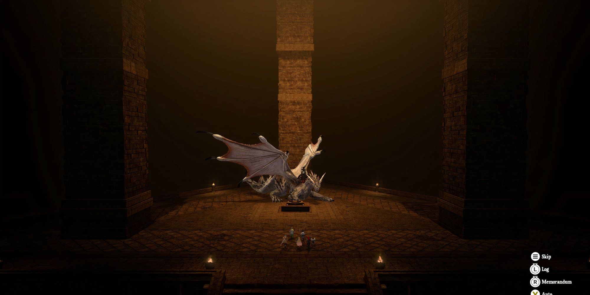 The Dragon and Human boss fight in the Dragon Temple