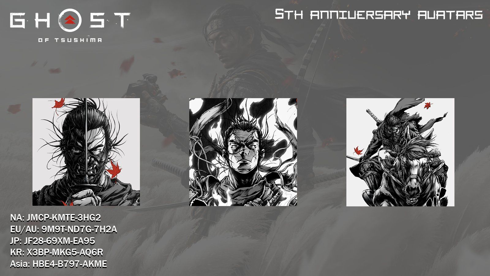 ghost of tsushima codes