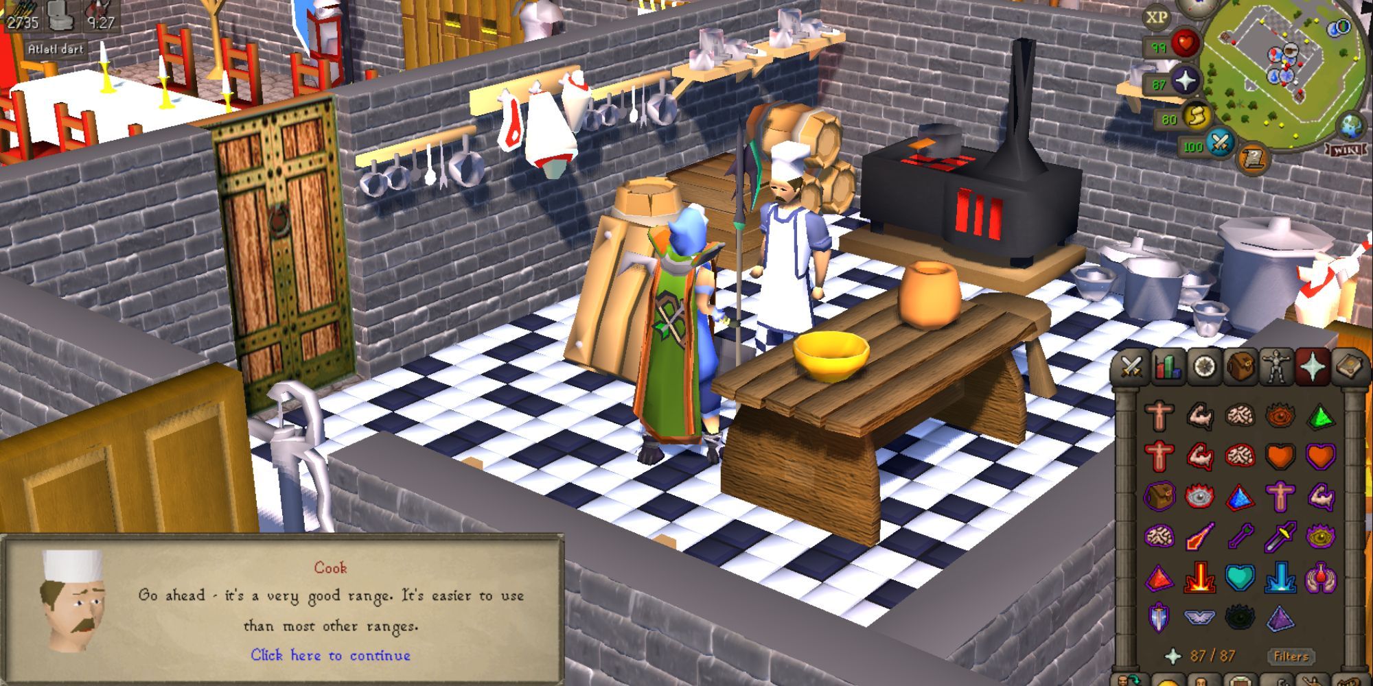 OSRS in the kitchen for the Cook's Assistant quest