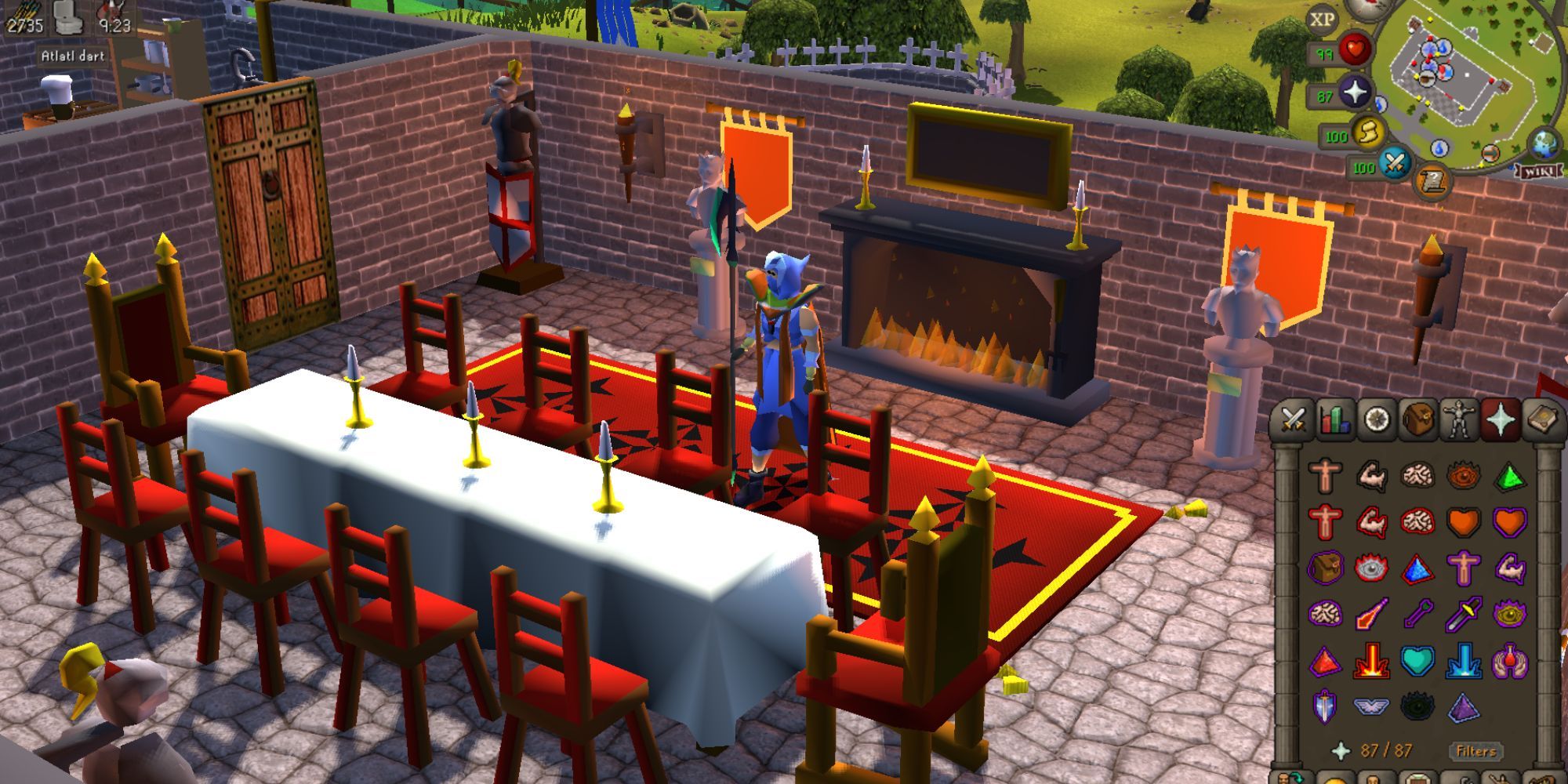 OSRS standing in a dining room